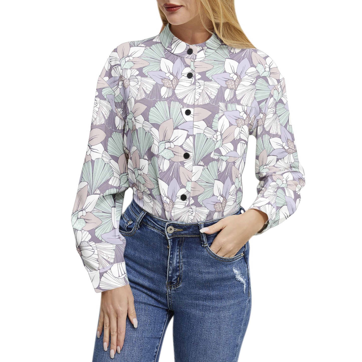 Long Sleeve Button Up Casual Shirt Top