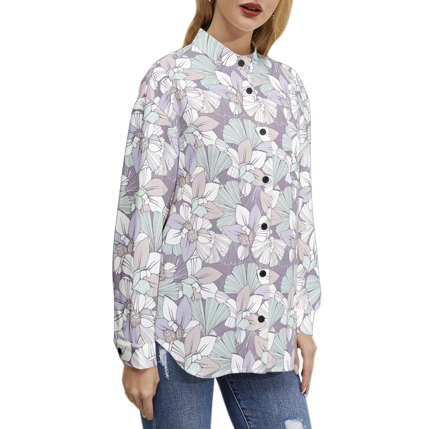 Long Sleeve Button Up Casual Shirt Top