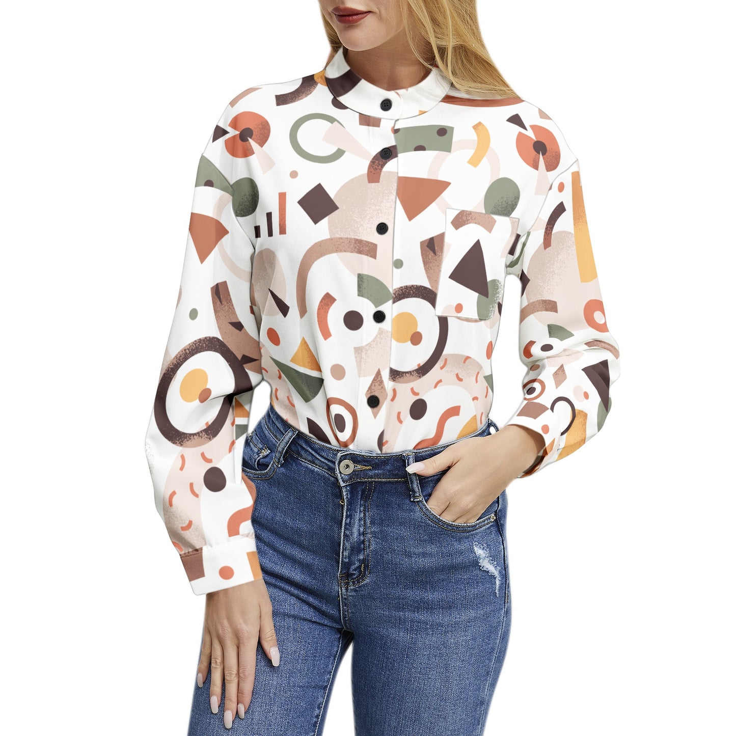 Long Sleeve Button Up Casual Shirt Top