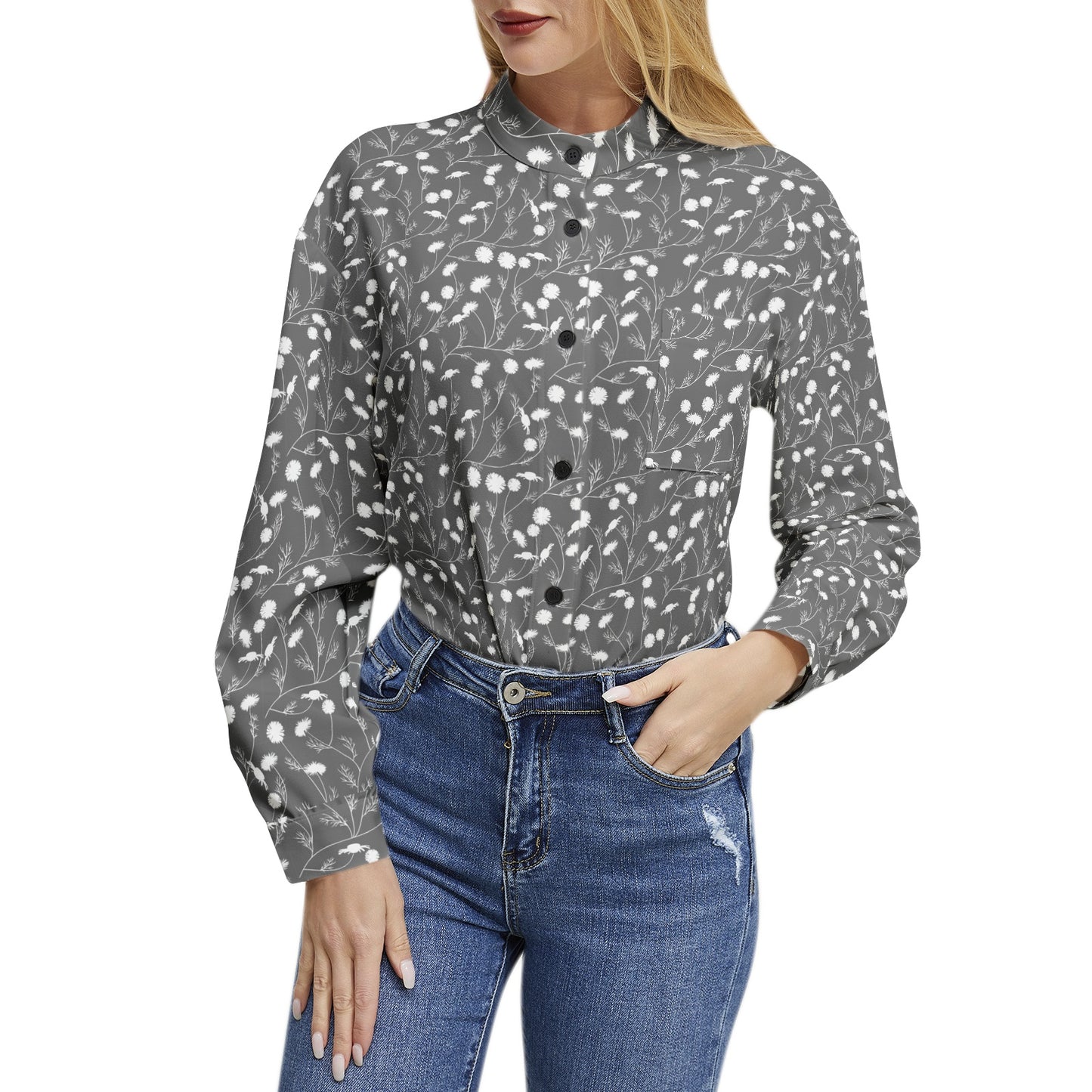 Long Sleeve Button Up Casual Shirt Top