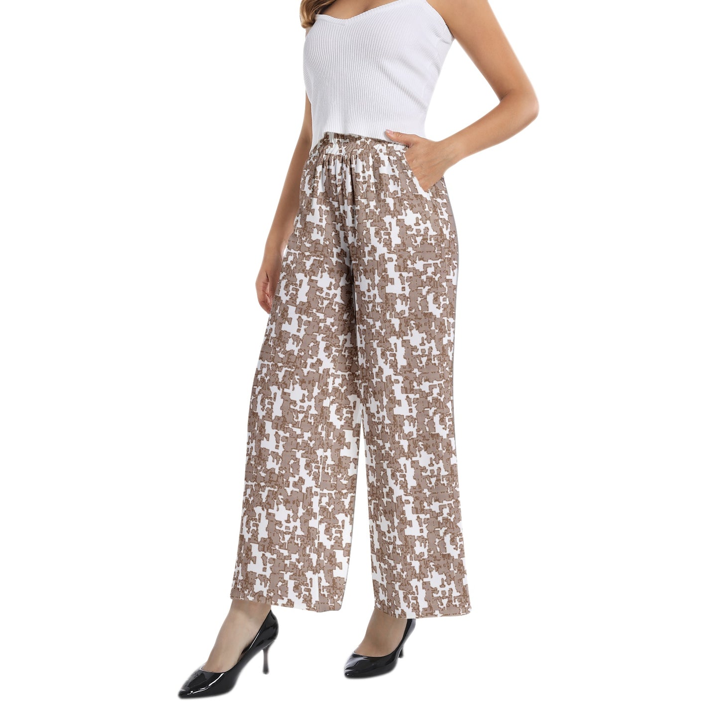 Elastic Waist Wide Leg Pant