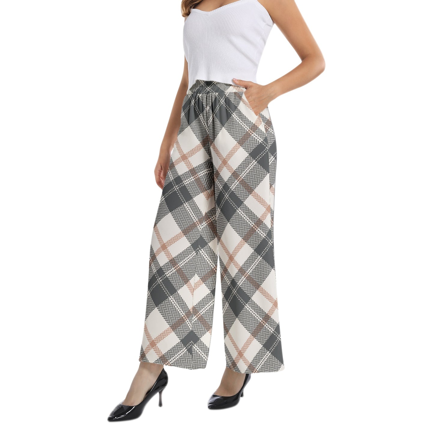 Elastic Waist Wide Leg Pant