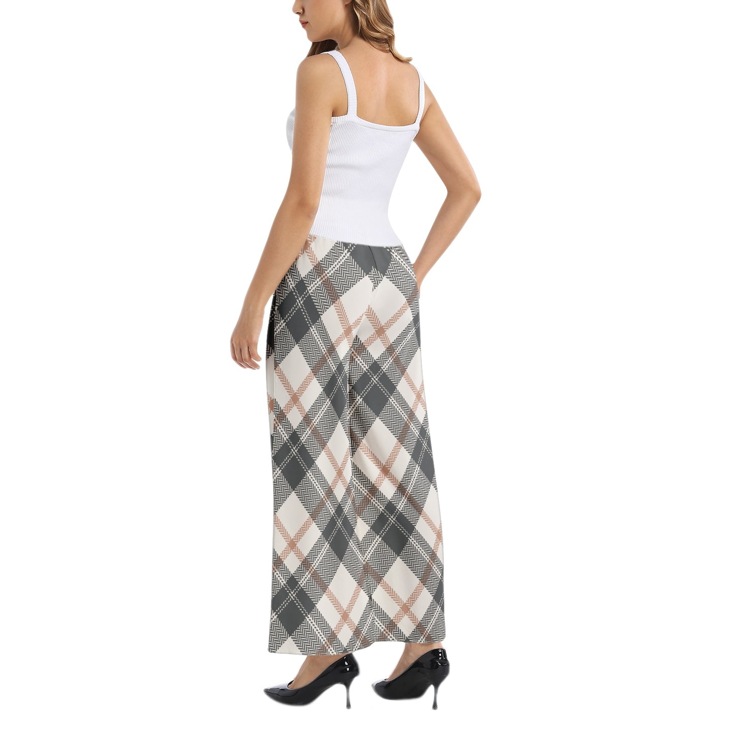 Elastic Waist Wide Leg Pant