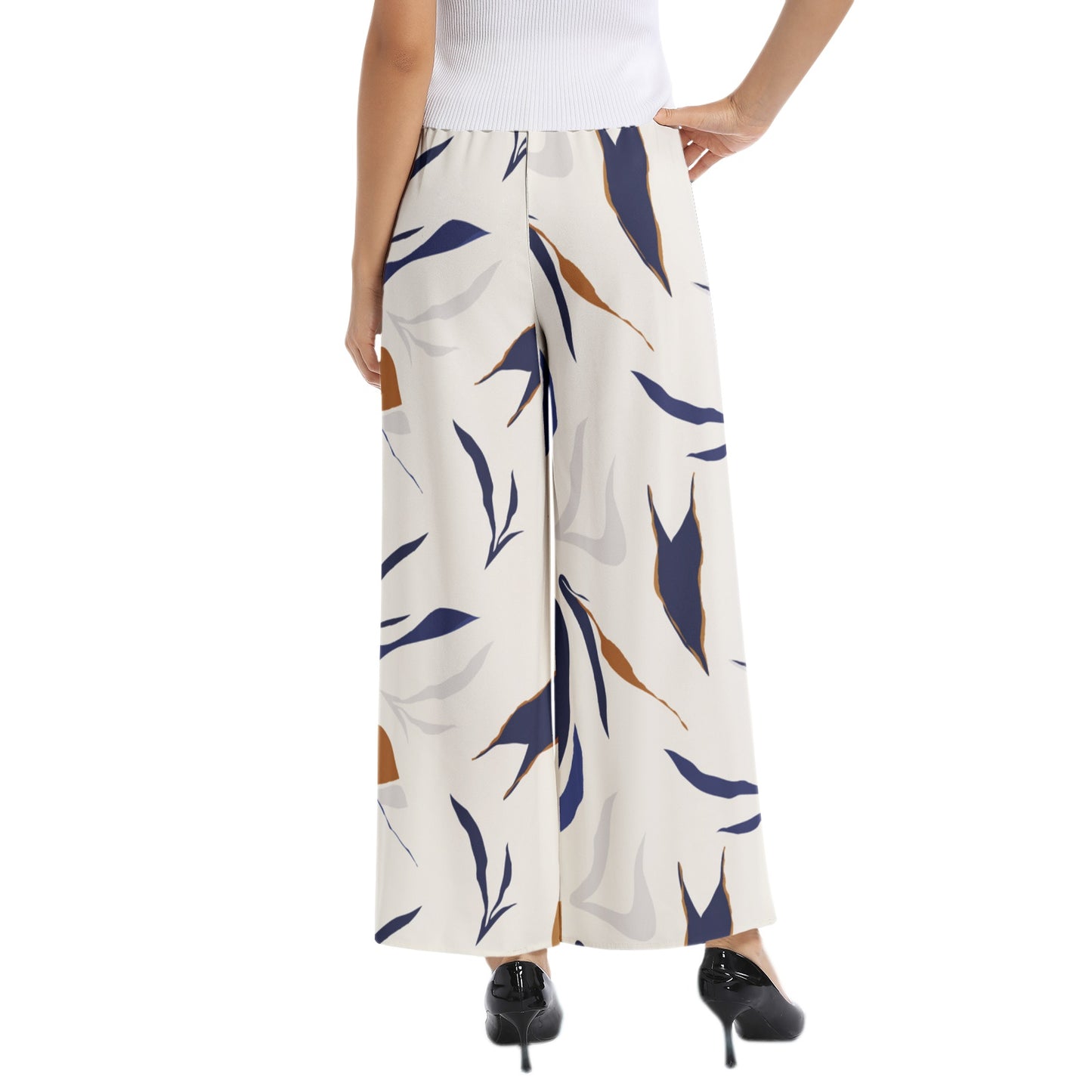 Elastic Waist Wide Leg Pant