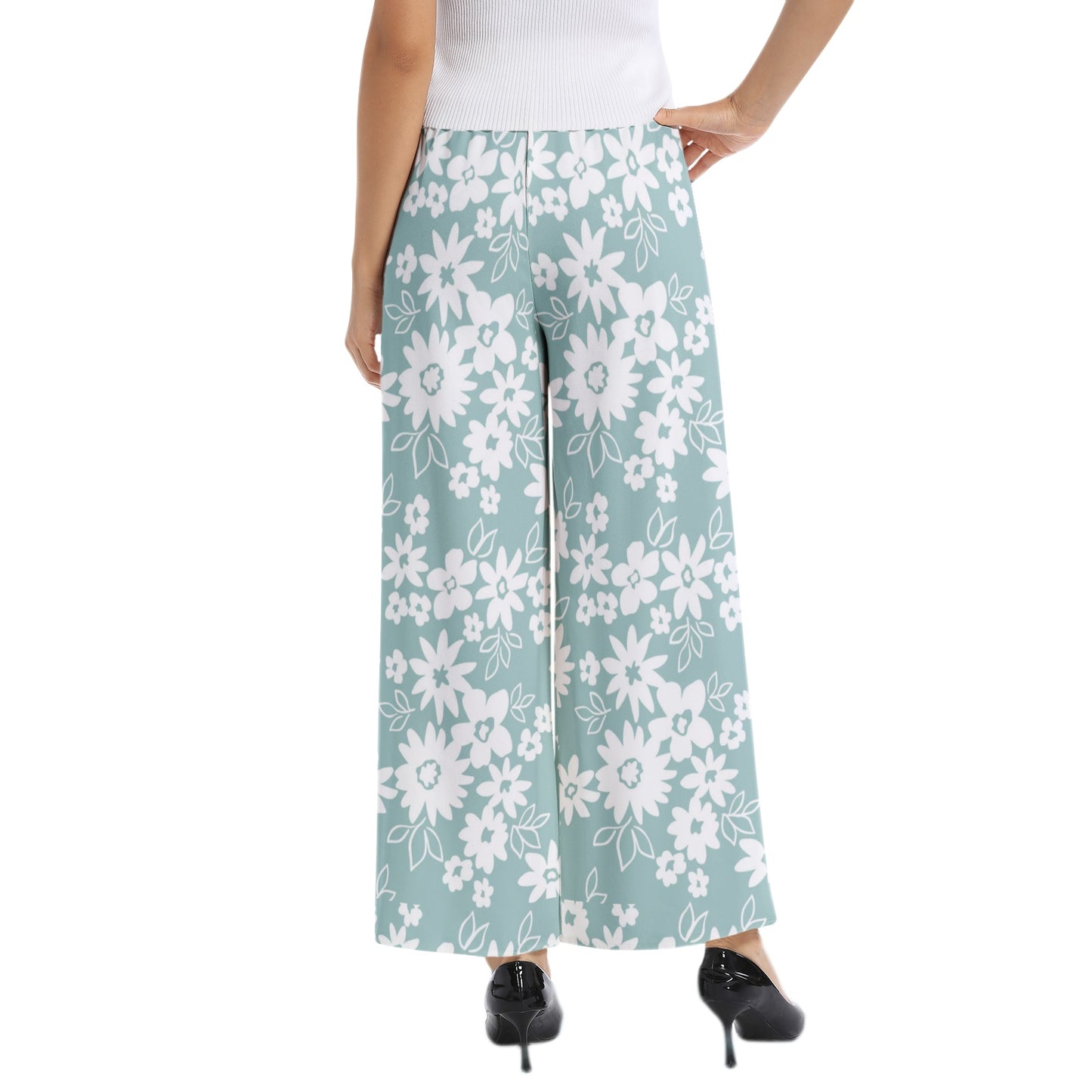 Elastic Waist Wide Leg Pant