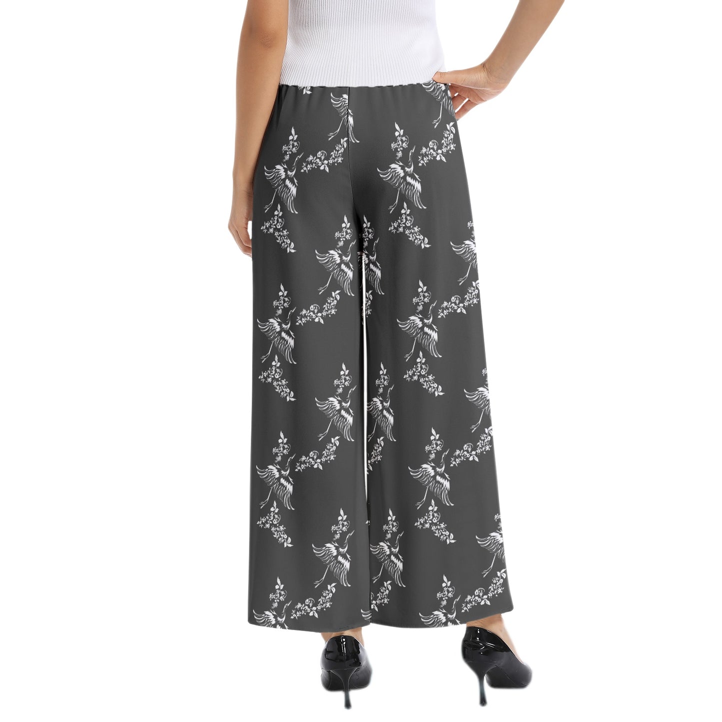 Elastic Waist Wide Leg Pant