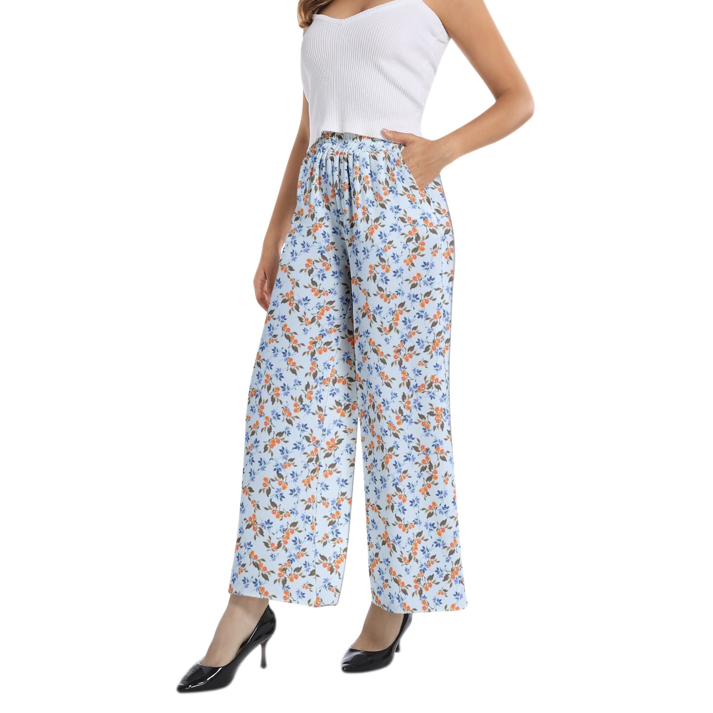 Elastic Waist Wide Leg Pant