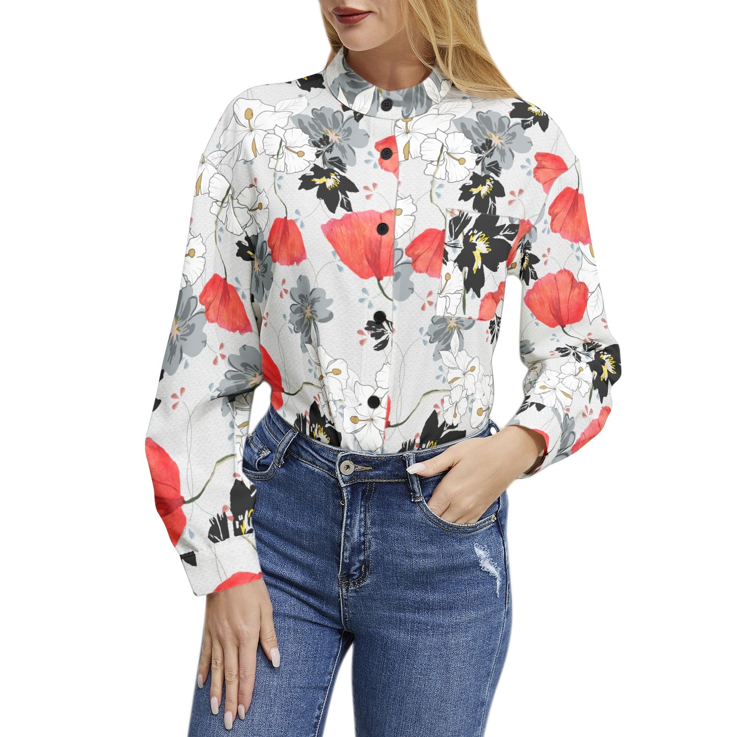 Long Sleeve Button Up Casual Shirt Top