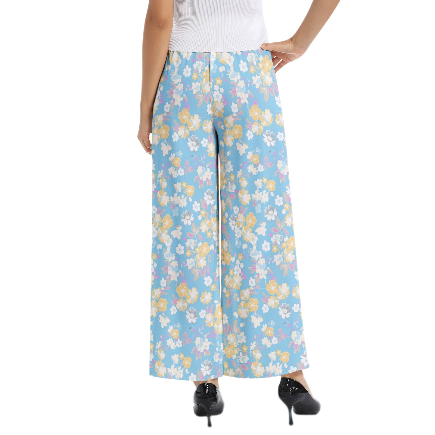 Elastic Waist Wide Leg Pant