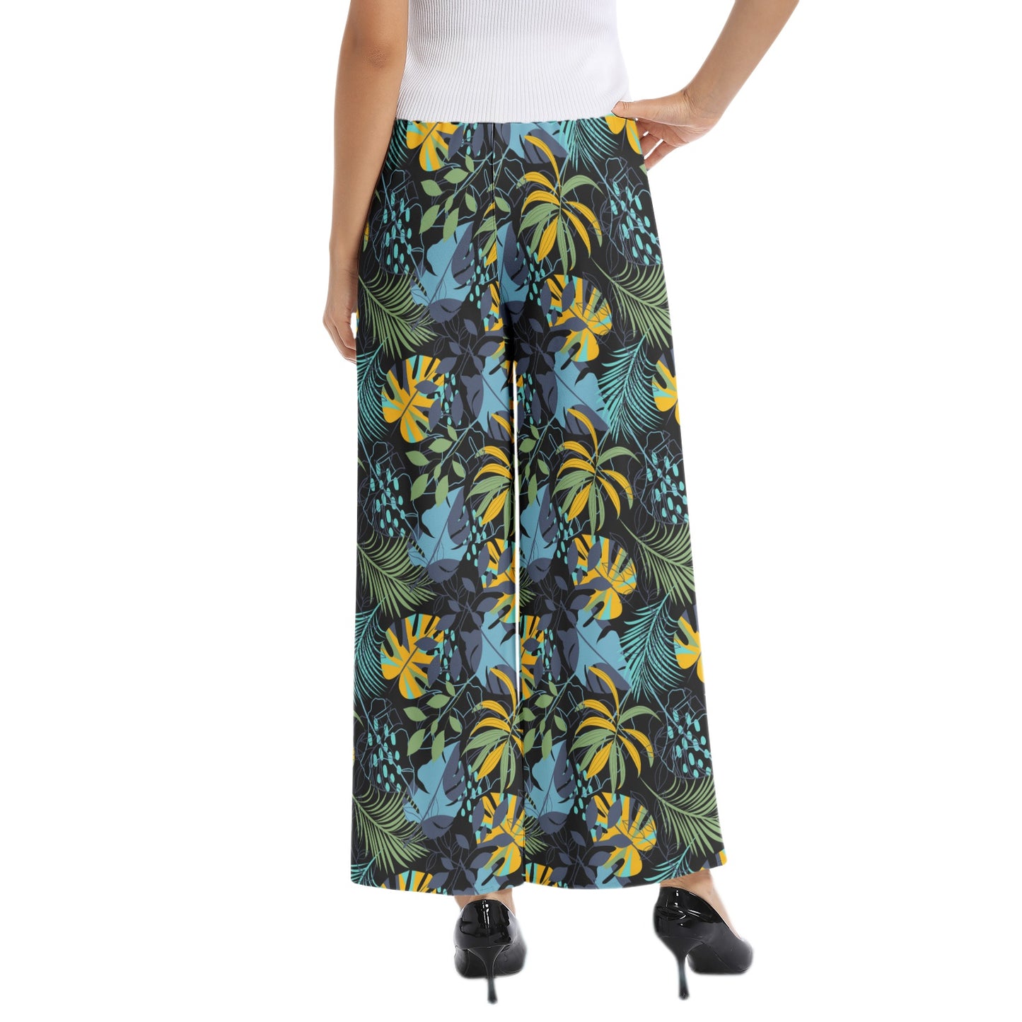 Elastic Waist Wide Leg Pant