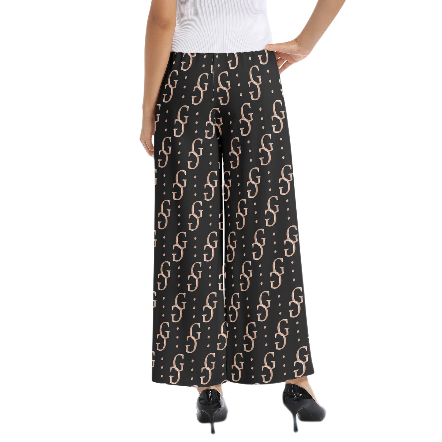 Elastic Waist Wide Leg Pant