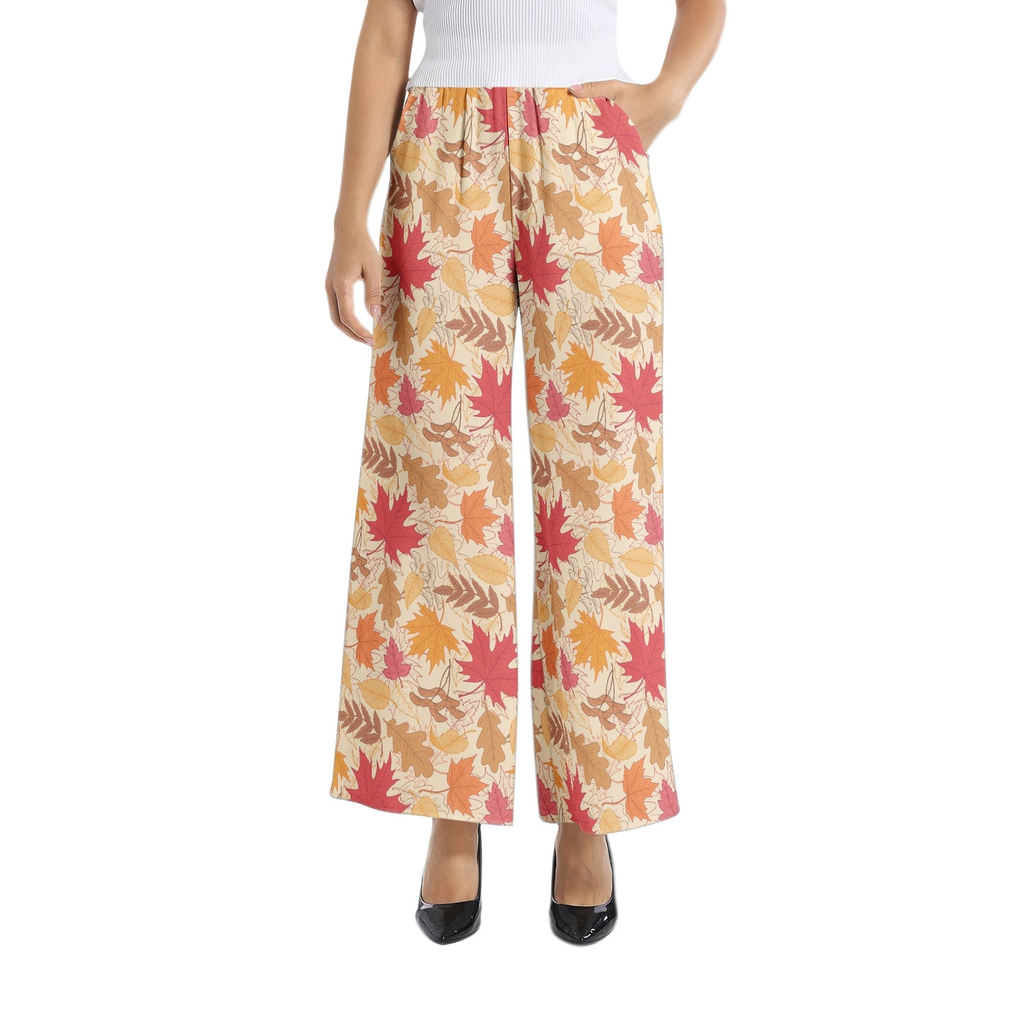 Elastic Waist Wide Leg Pant