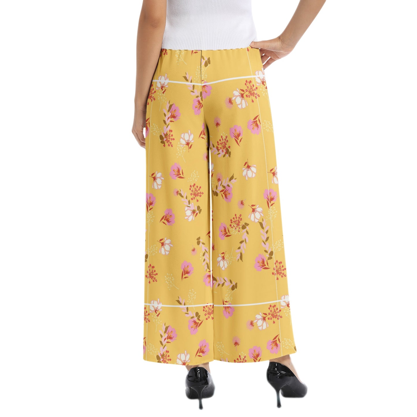 Elastic Waist Wide Leg Pant