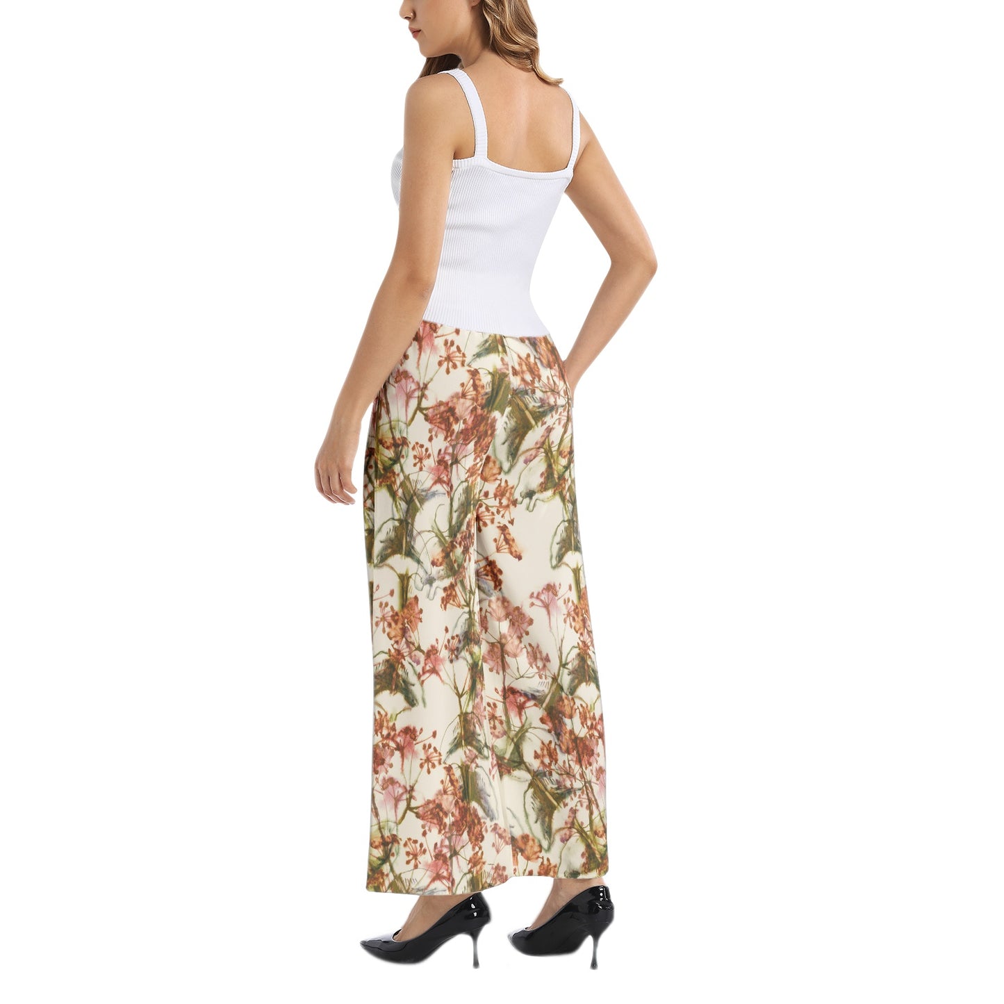 Elastic Waist Wide Leg Pant