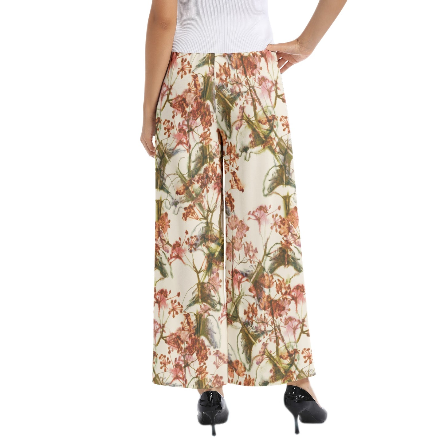 Elastic Waist Wide Leg Pant