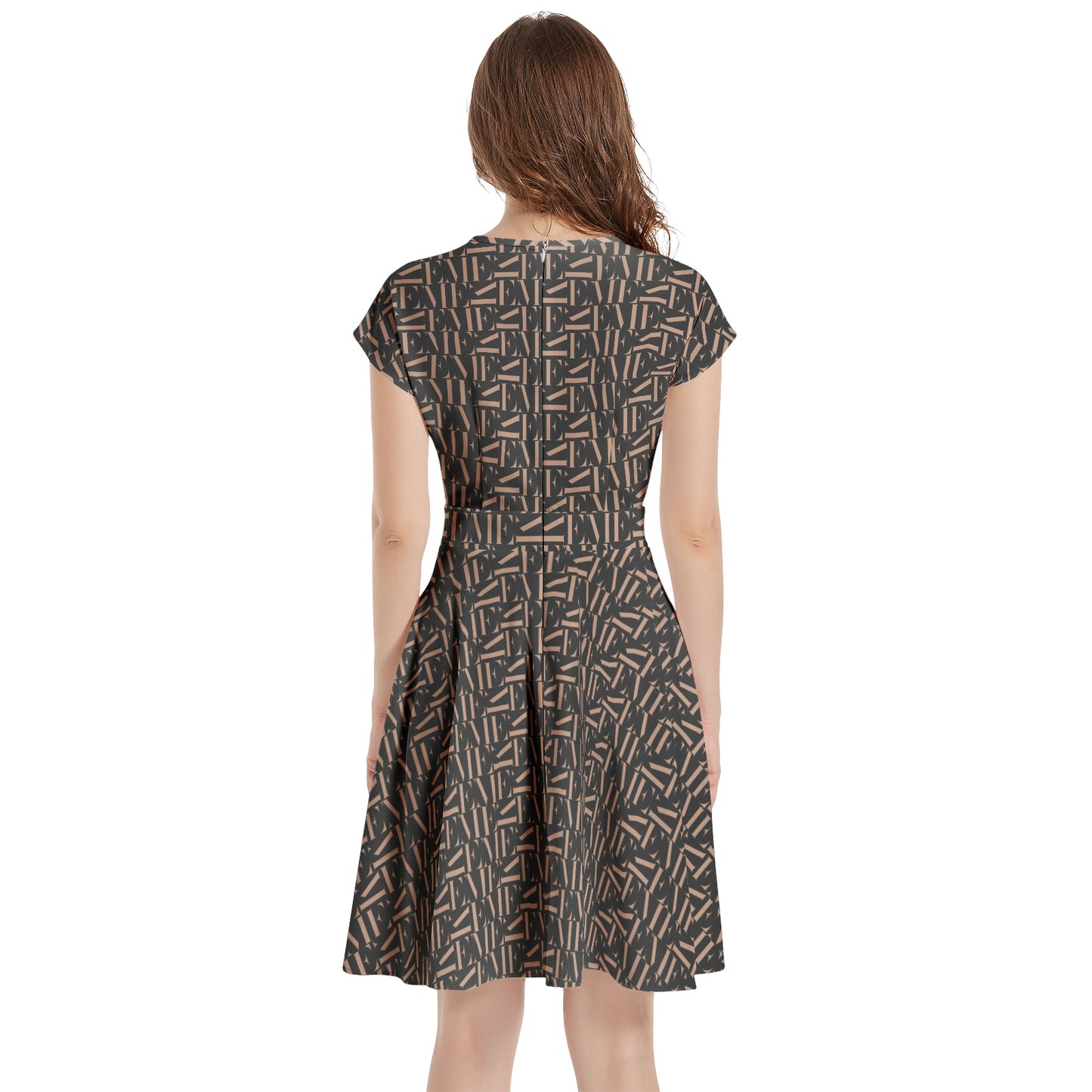 Short Sleeve  Casual A-Line Midi Dress