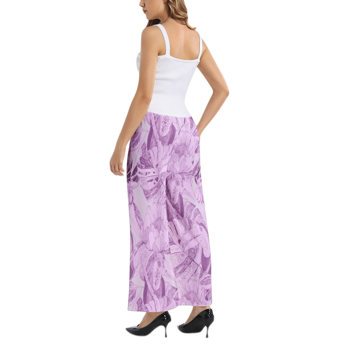 Elastic Waist Wide Leg Pant