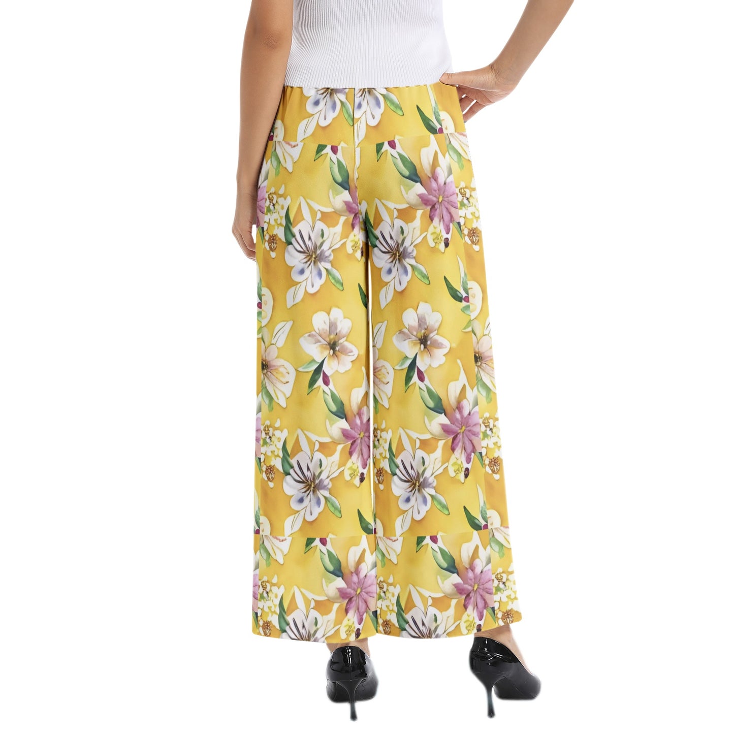 Elastic Waist Wide Leg Pant