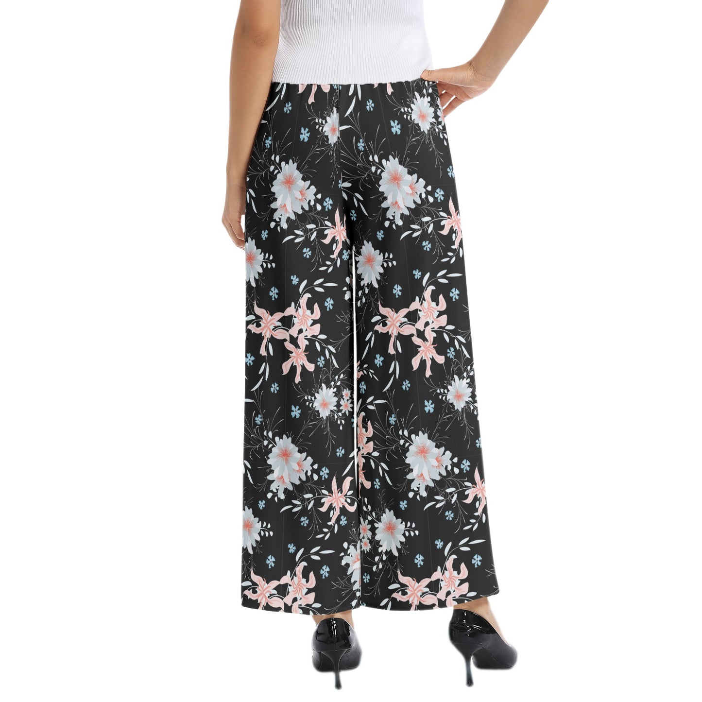 Elastic Waist Wide Leg Pant