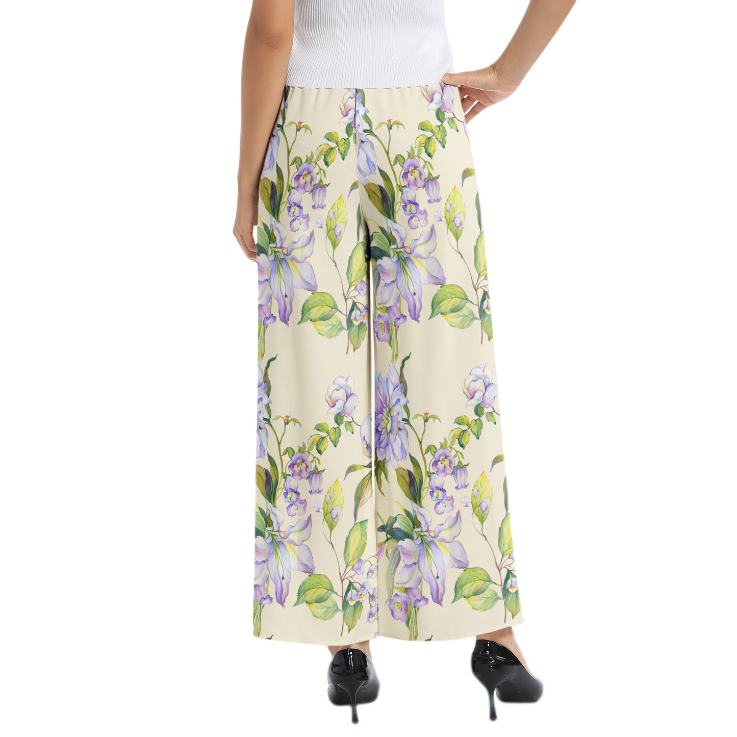 Elastic Waist Wide Leg Pant