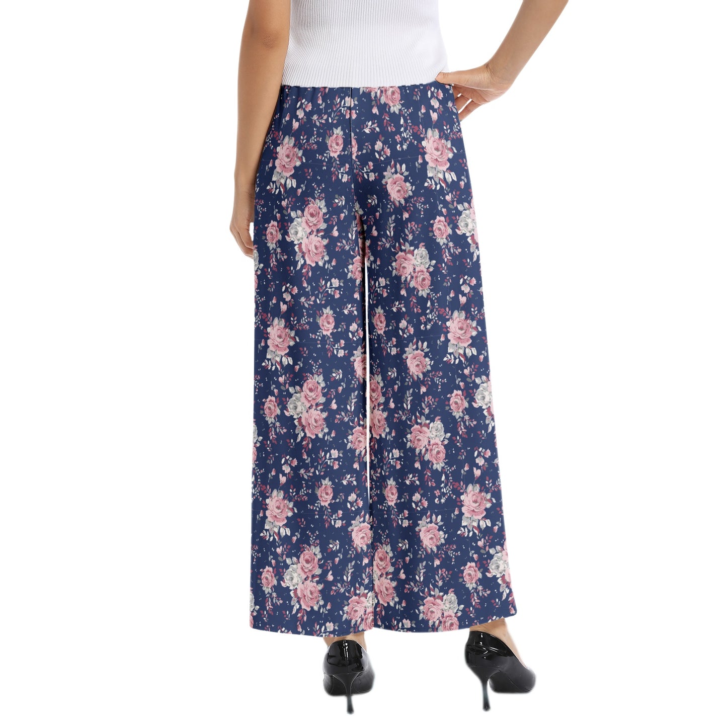 Elastic Waist Wide Leg Pant