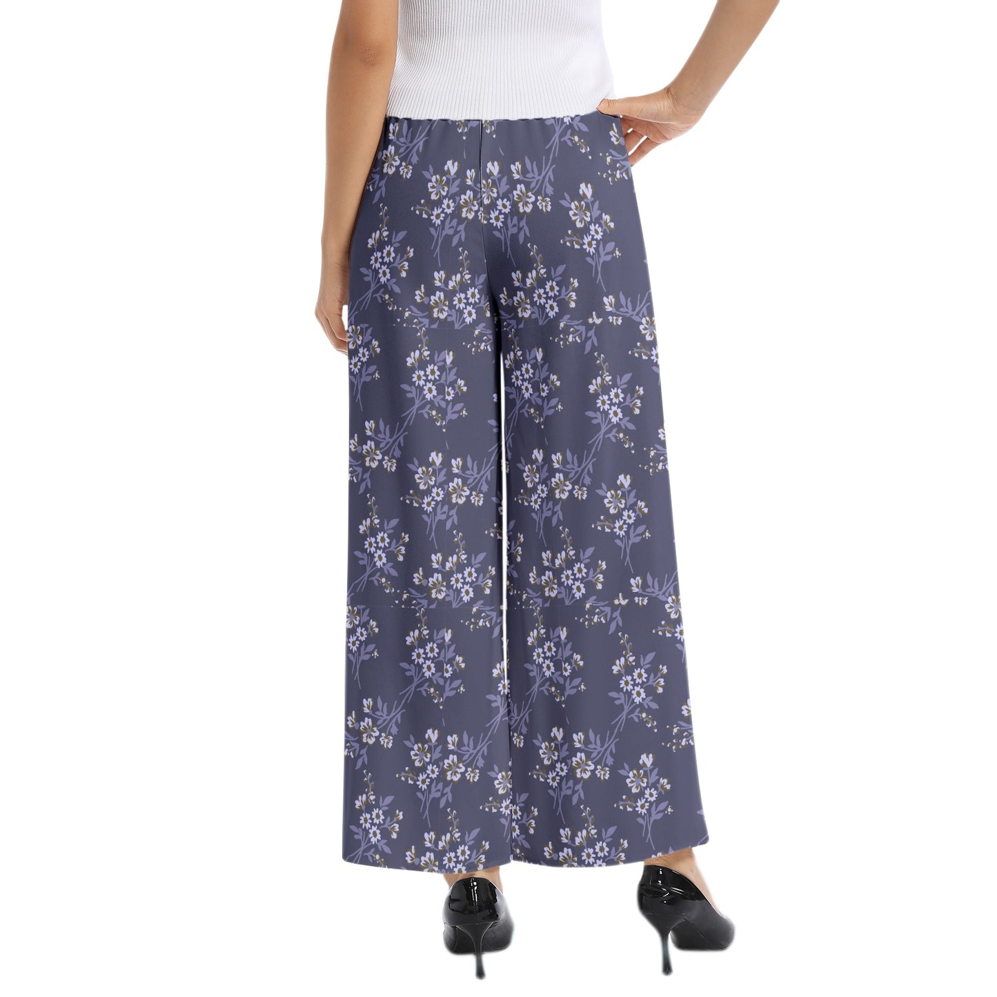 Elastic Waist Wide Leg Pant