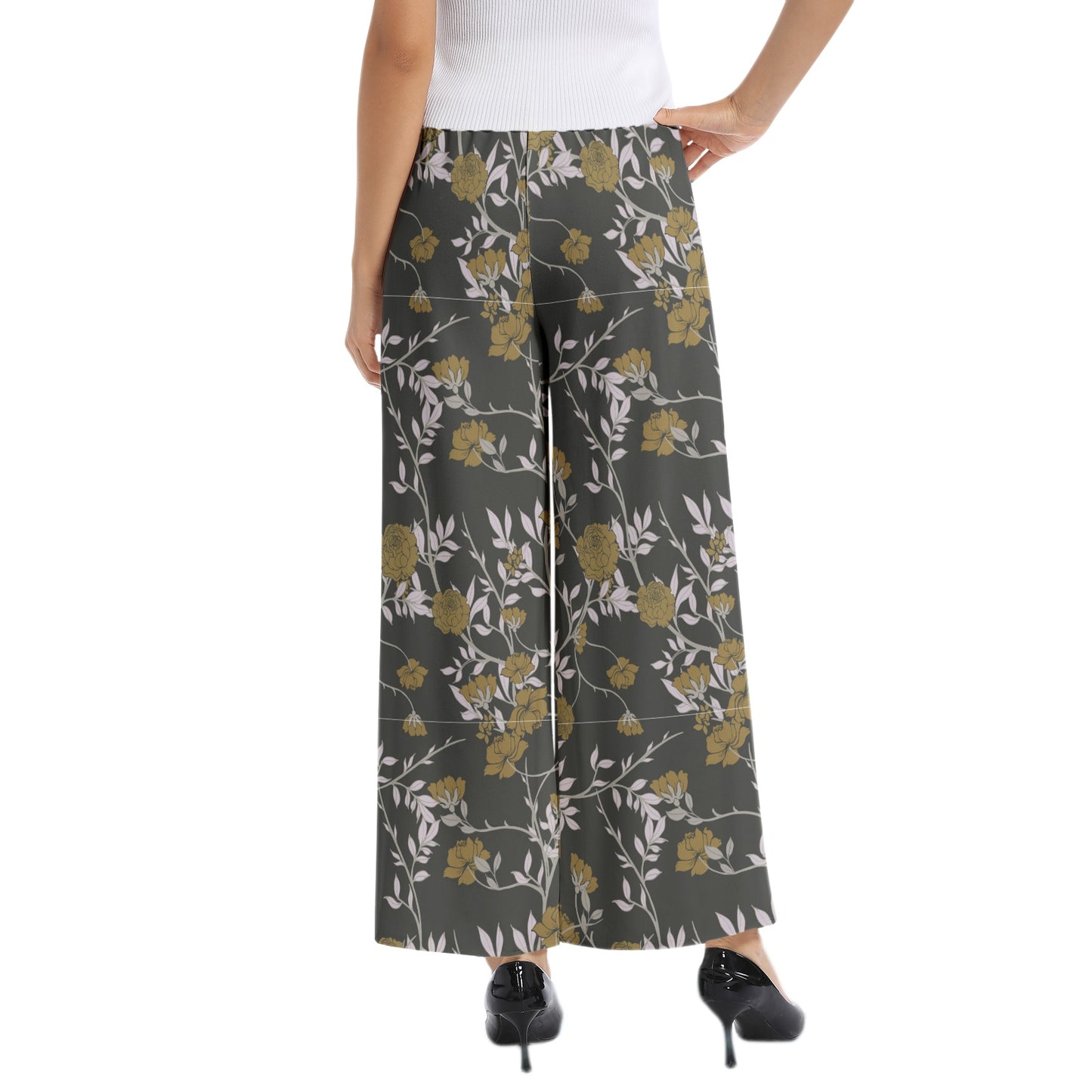 Elastic Waist Wide Leg Pant