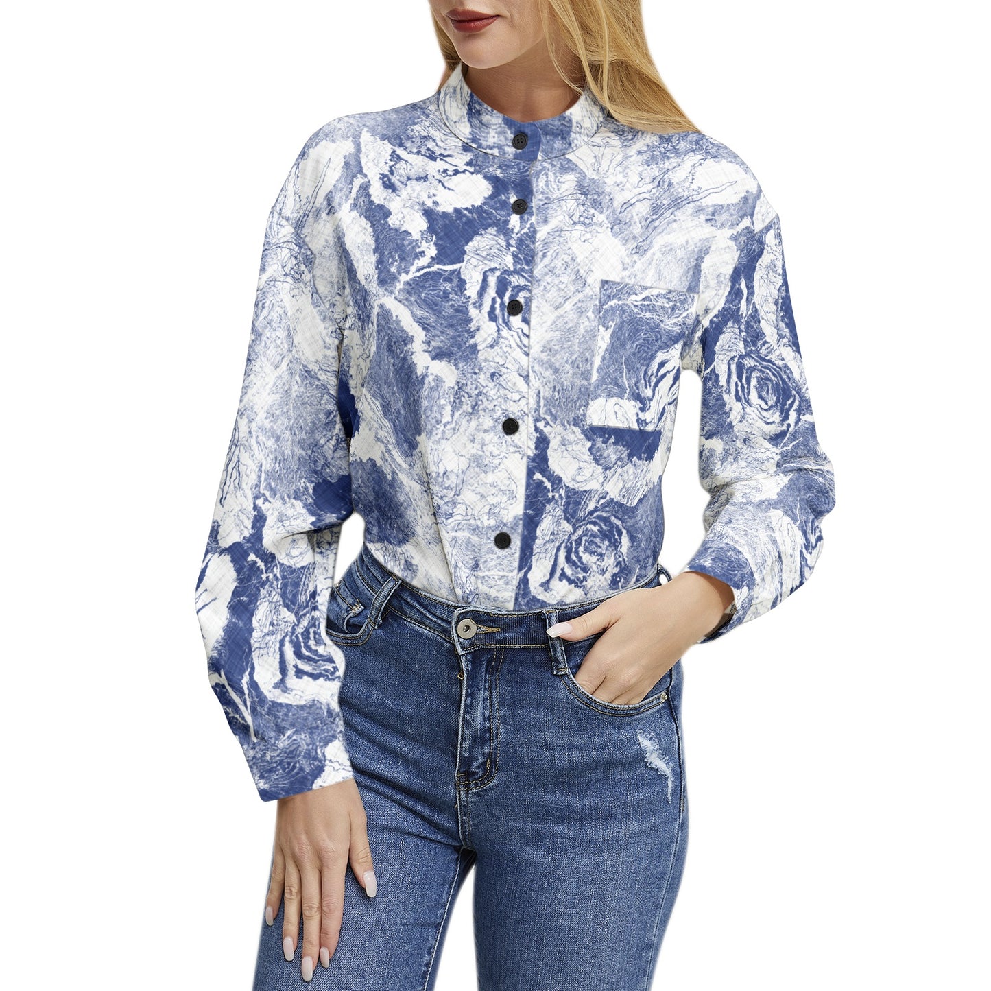 Long Sleeve Button Up Casual Shirt Top