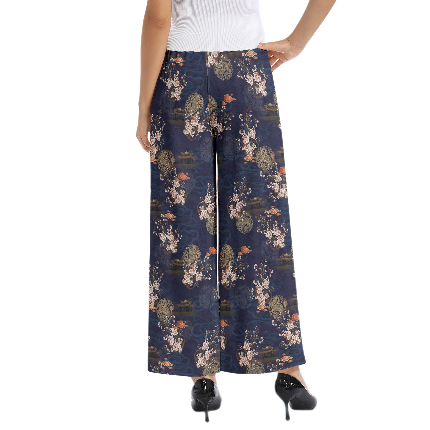 Elastic Waist Wide Leg Pant