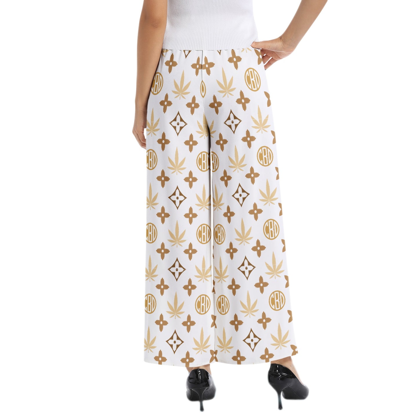 Elastic Waist Wide Leg Pant