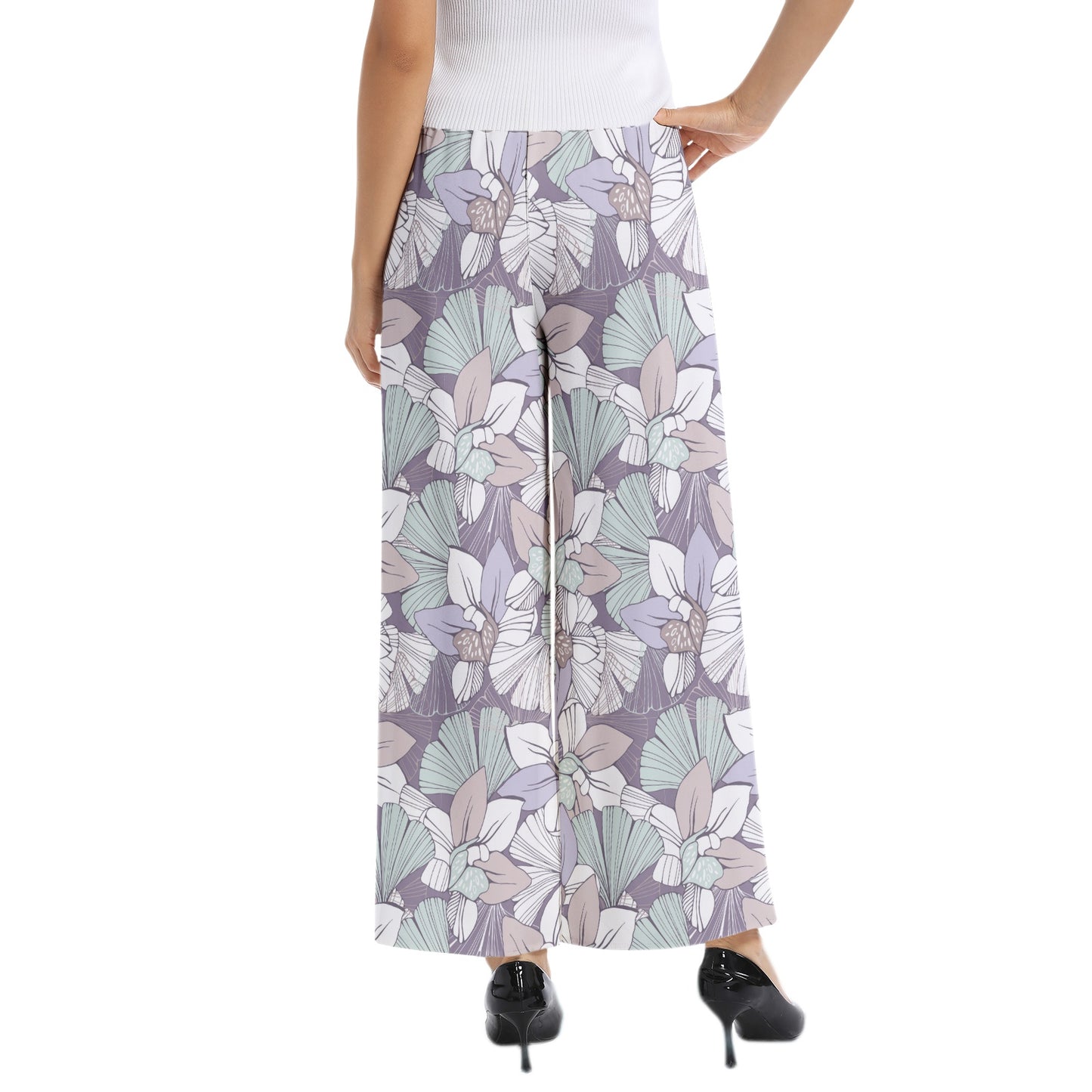 Elastic Waist Wide Leg Pant