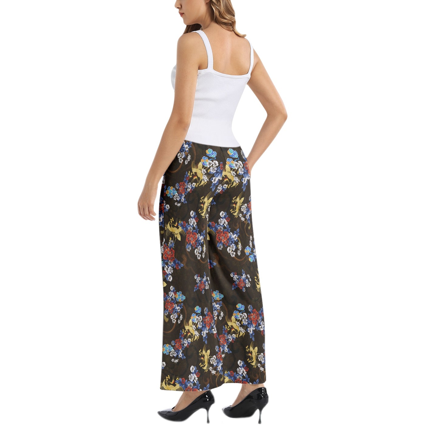 Elastic Waist Wide Leg Pant