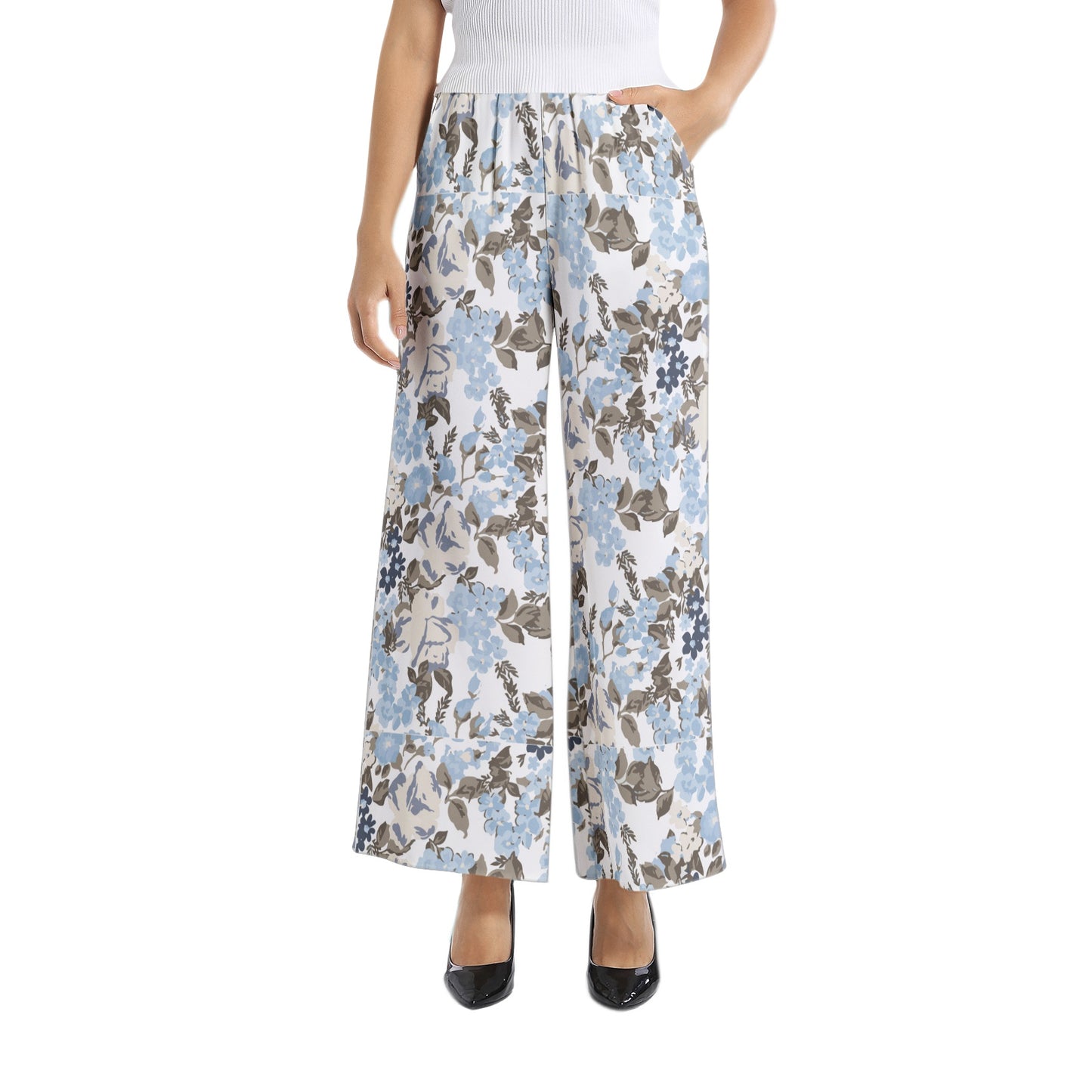 Elastic Waist Wide Leg Pant