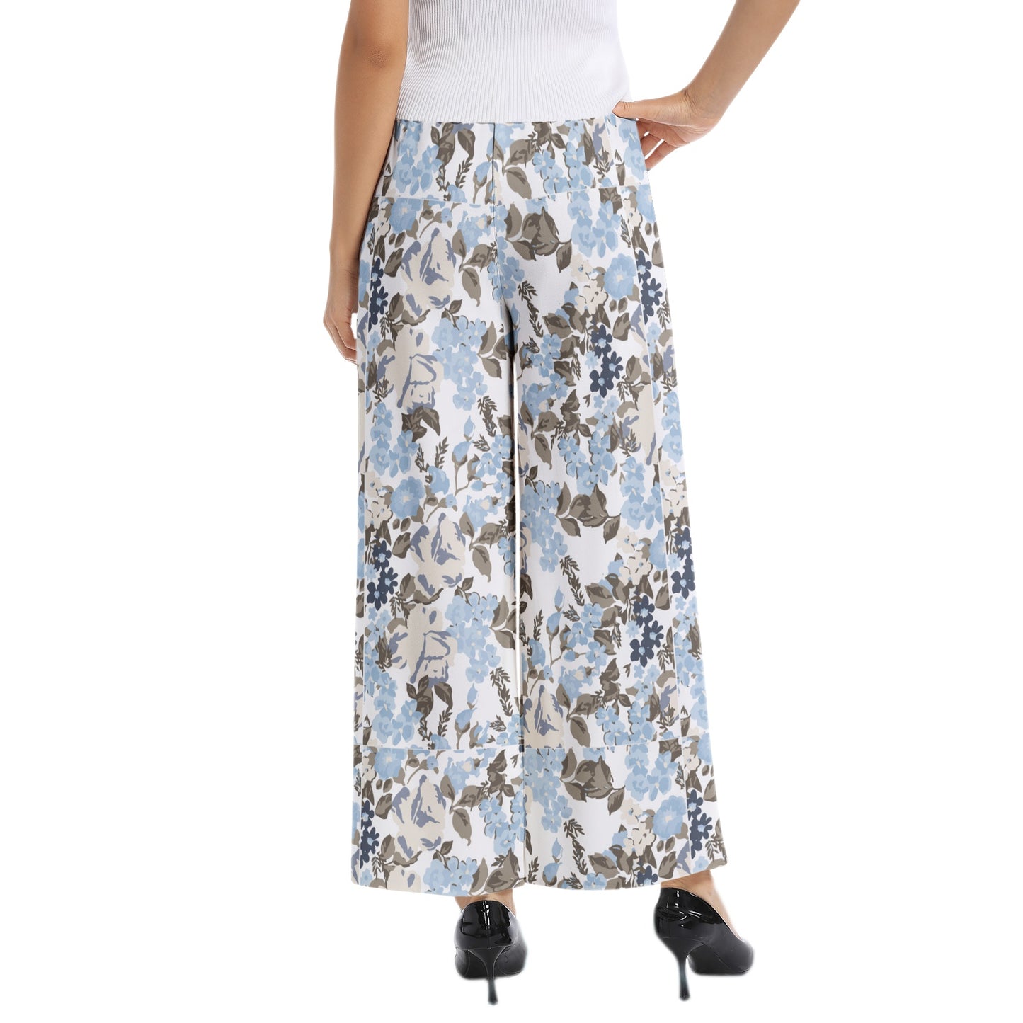 Elastic Waist Wide Leg Pant