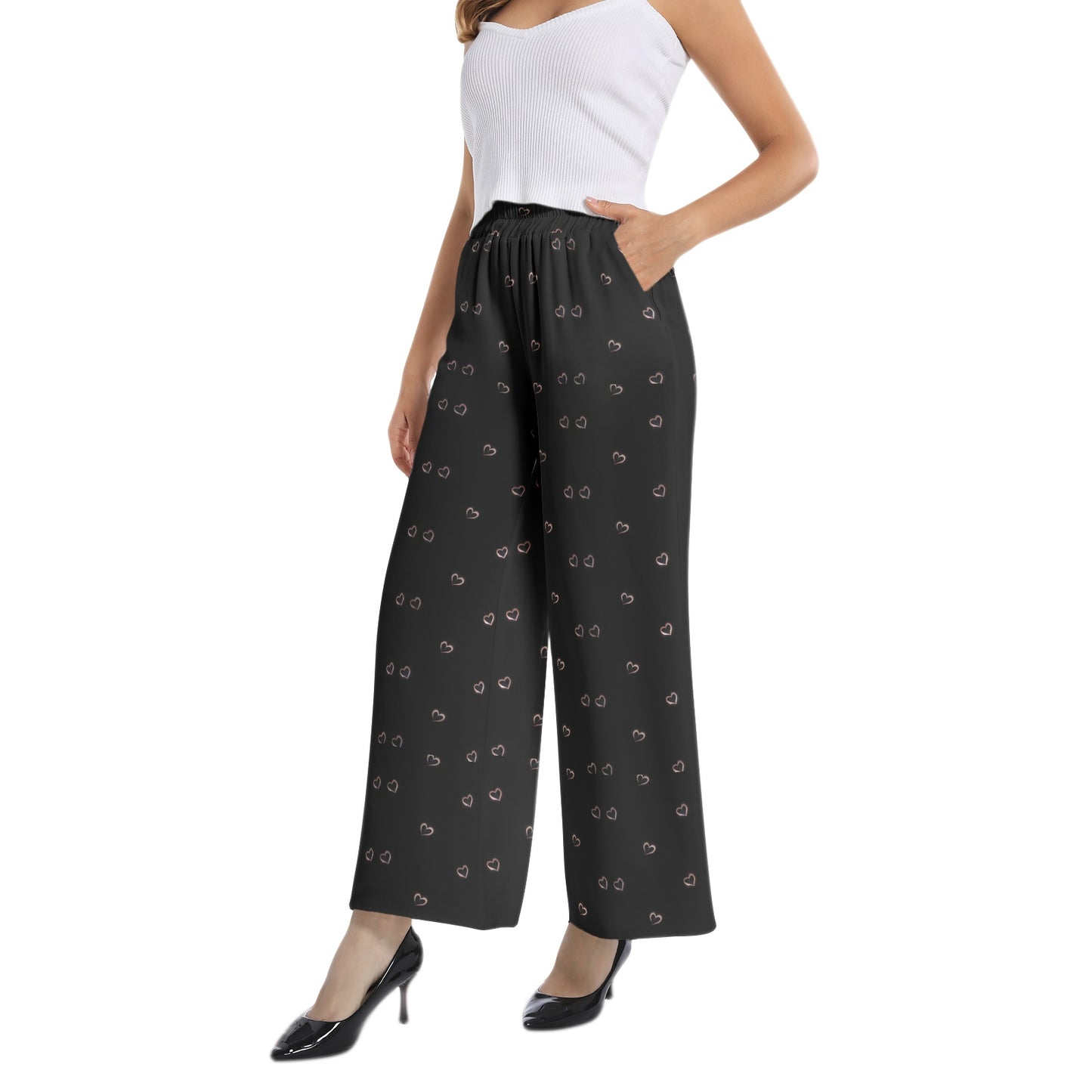 Elastic Waist Wide Leg Pant