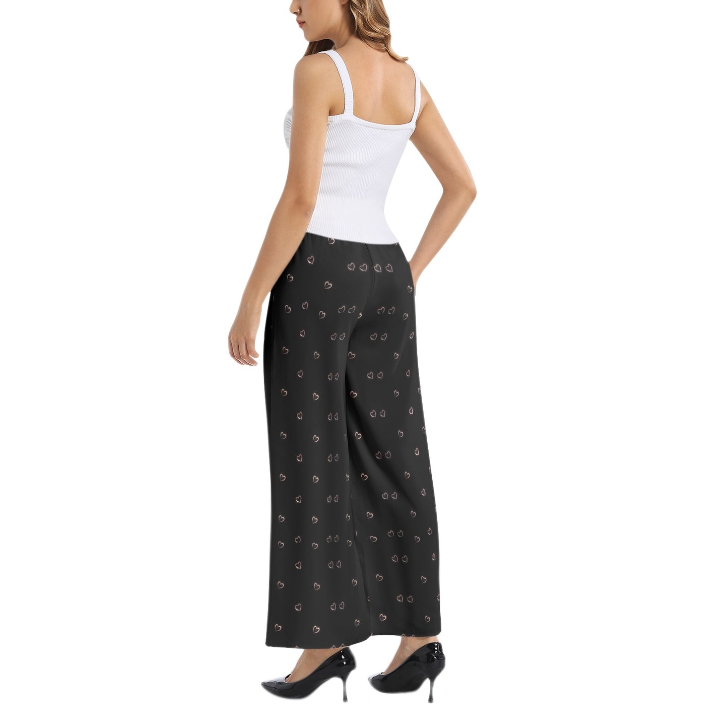 Elastic Waist Wide Leg Pant