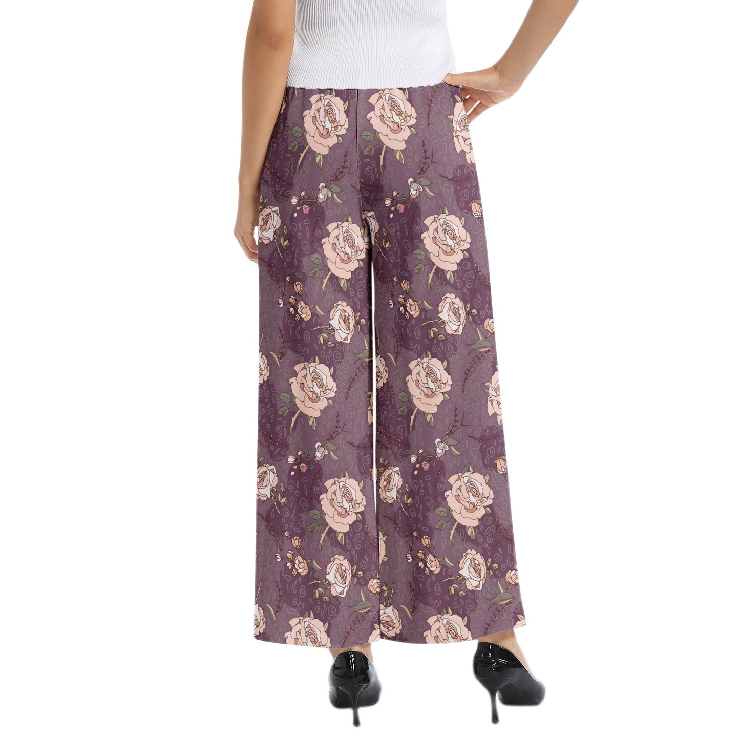 Elastic Waist Wide Leg Pant