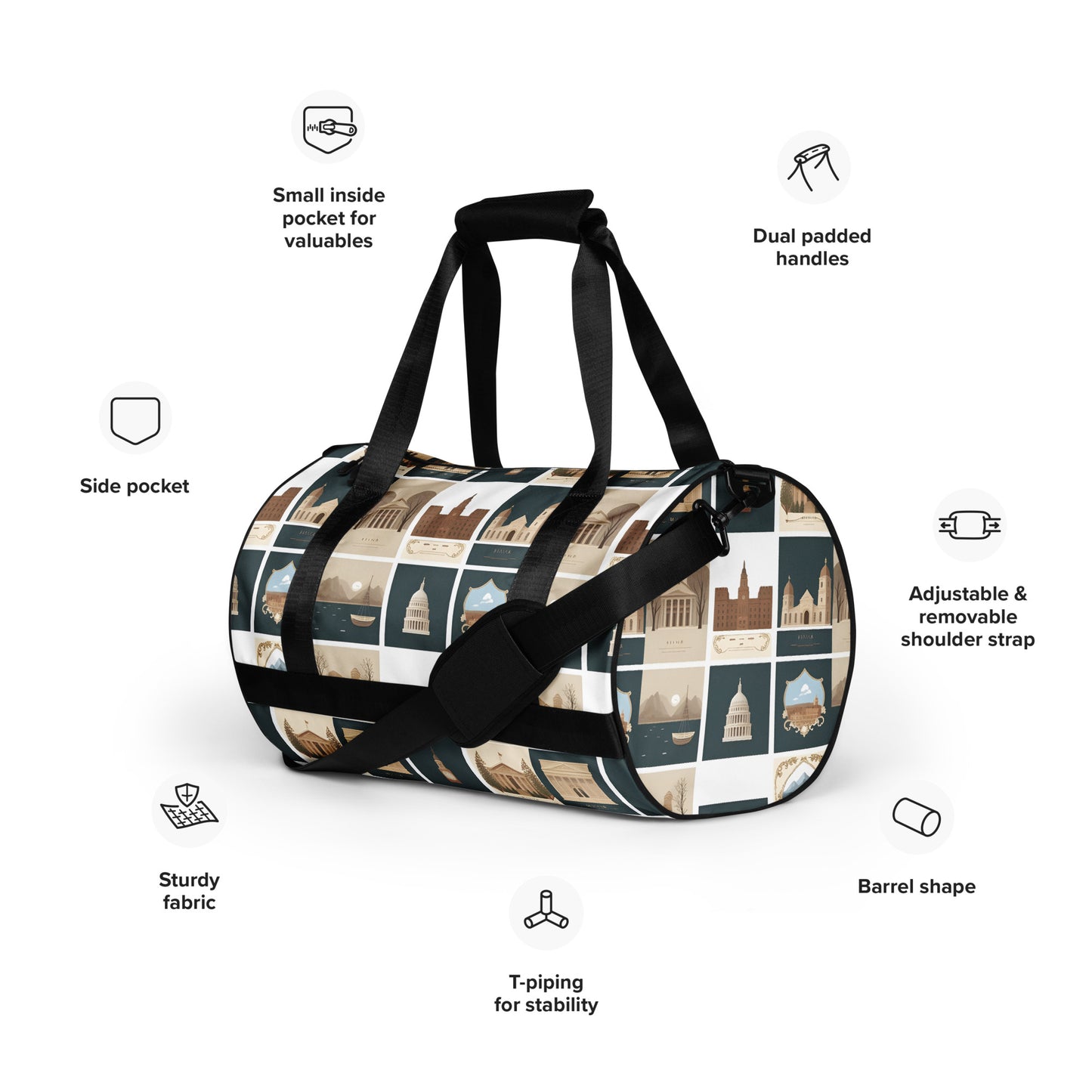 All-over print gym bag