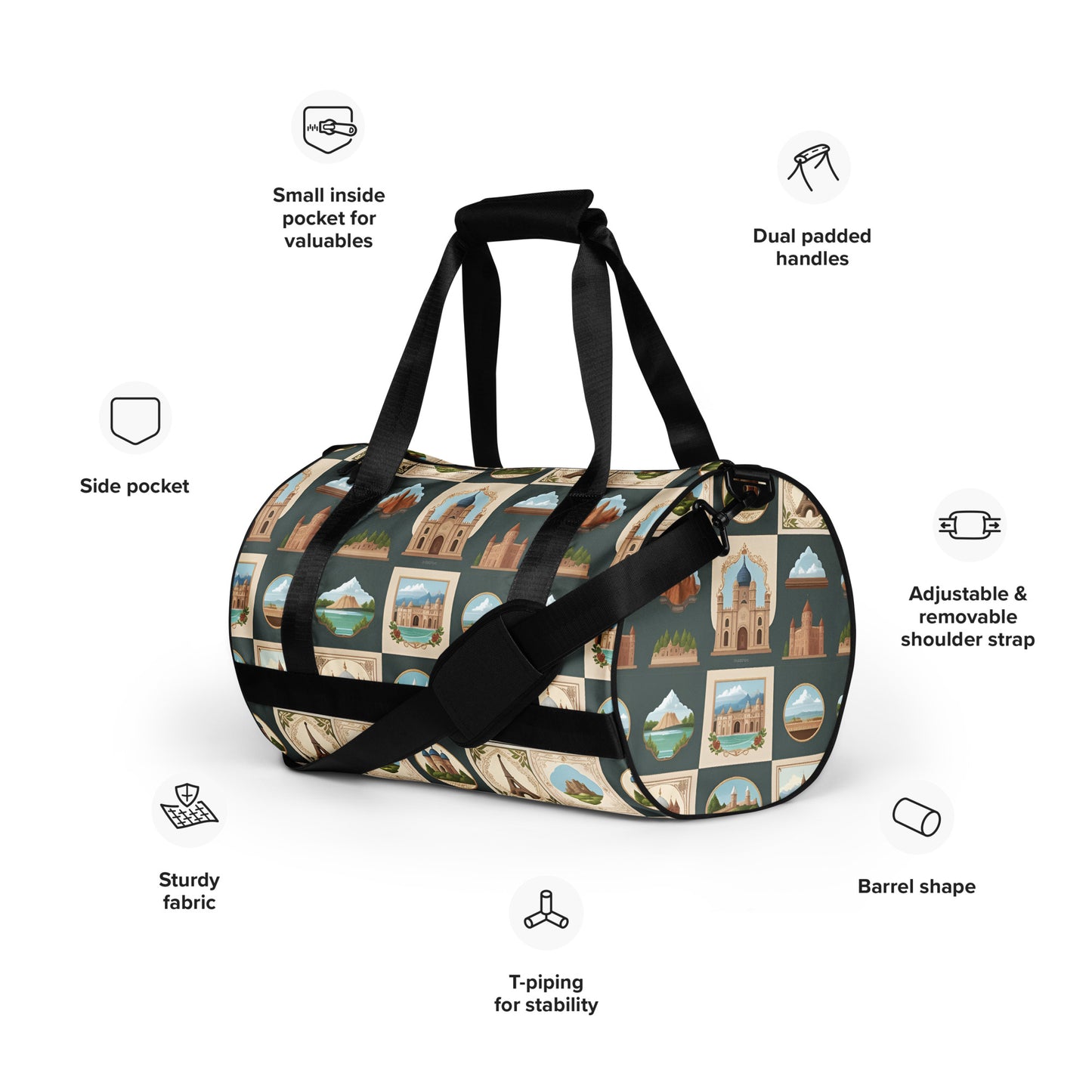 All-over print gym bag