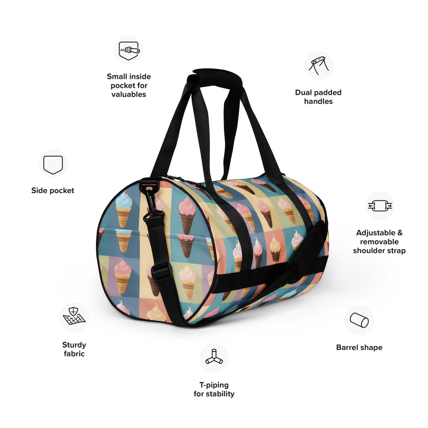 All-over print gym bag