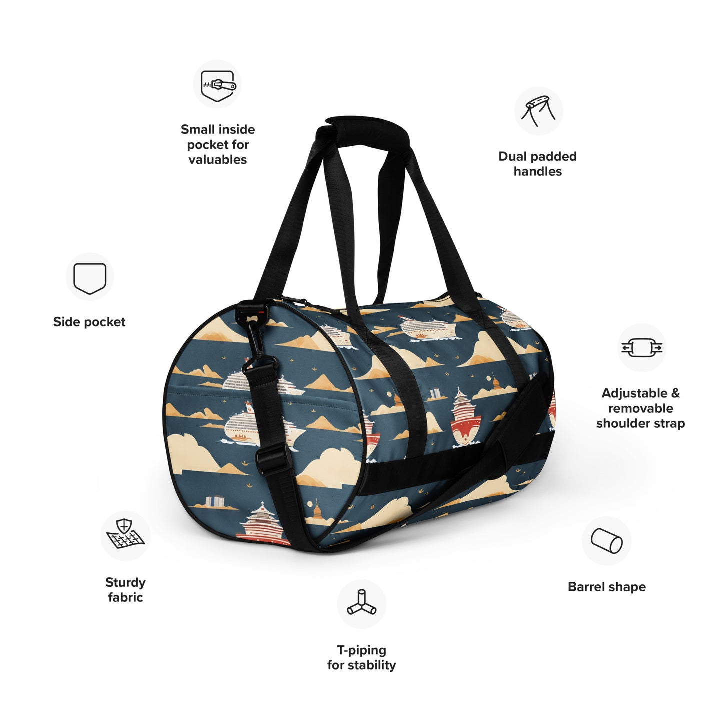 All-over print gym bag