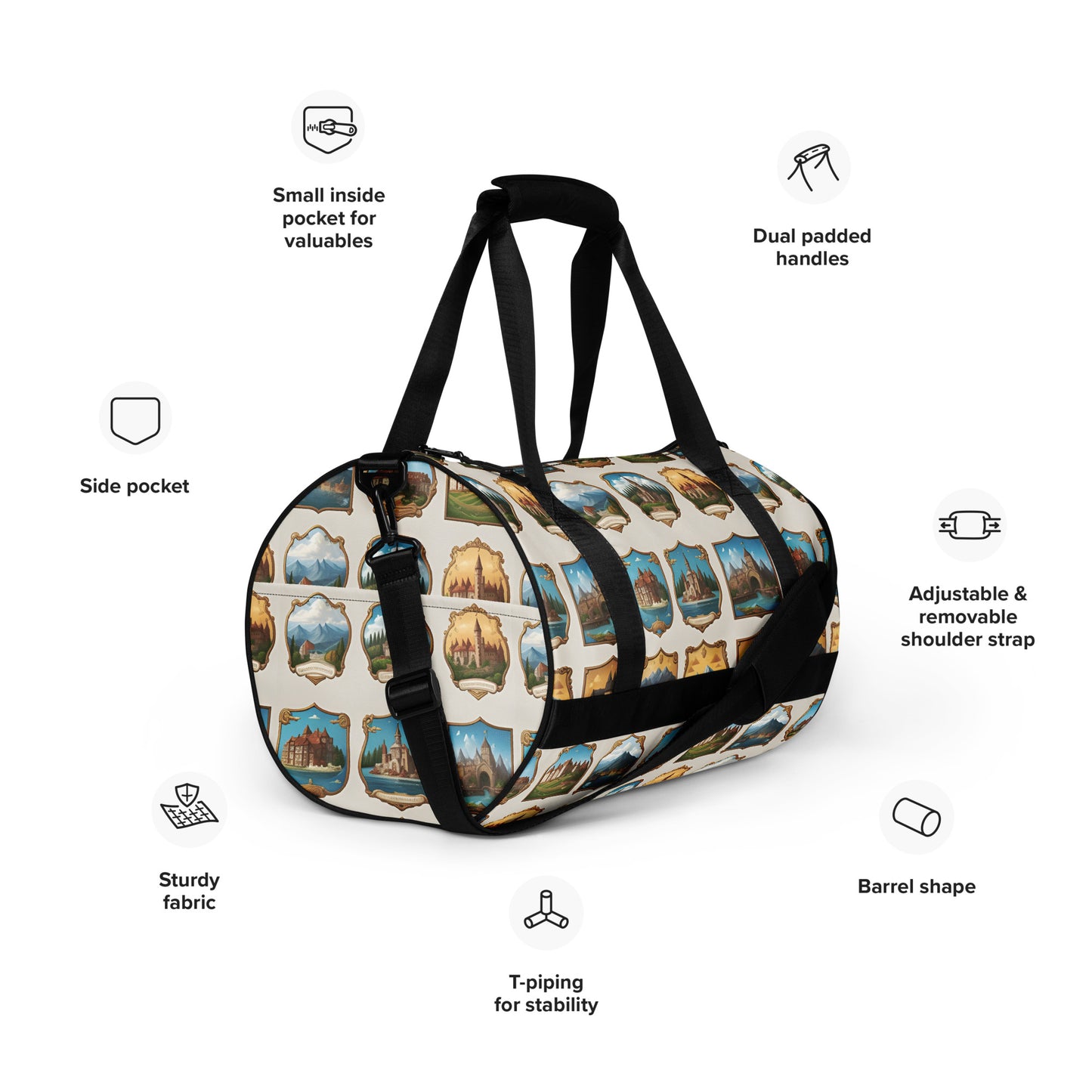 All-over print gym bag