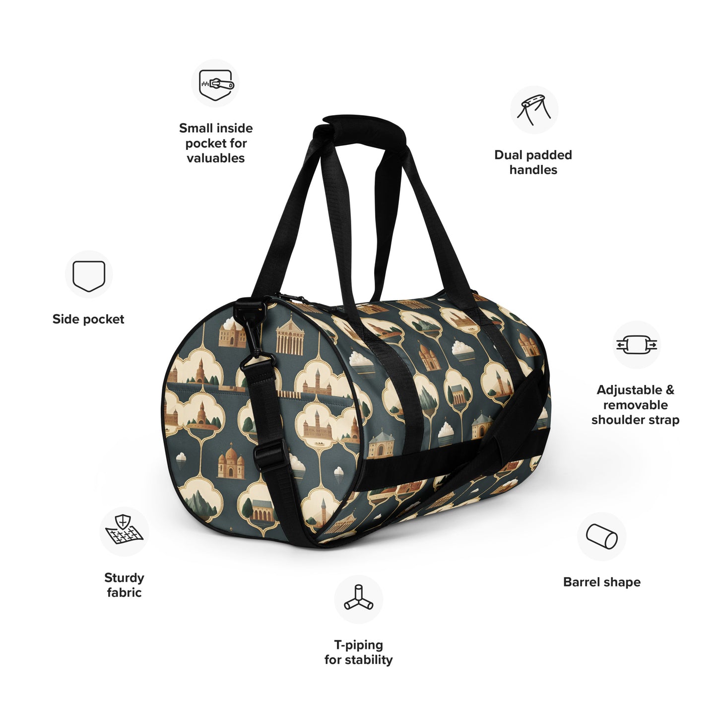 All-over print gym bag