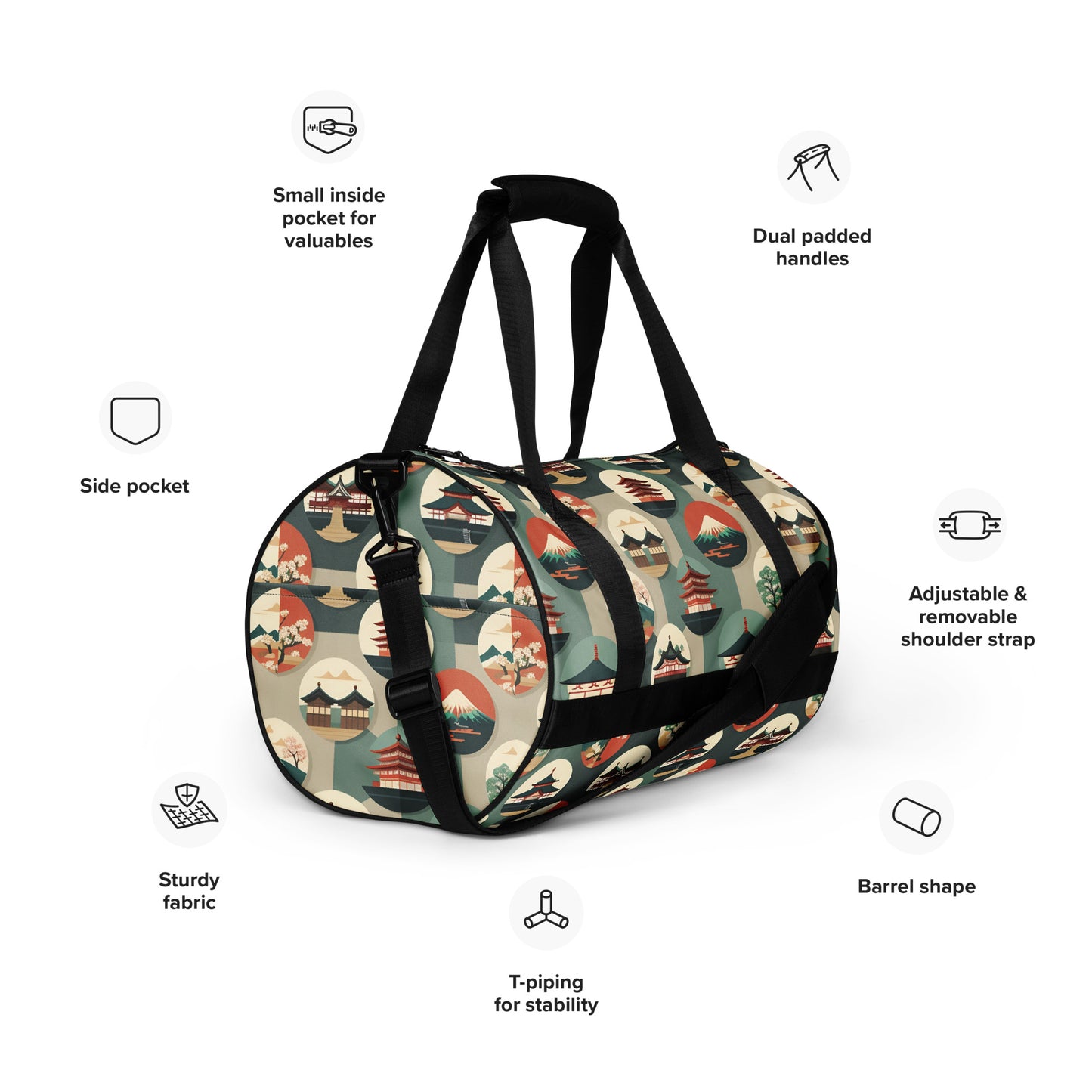 All-over print gym bag