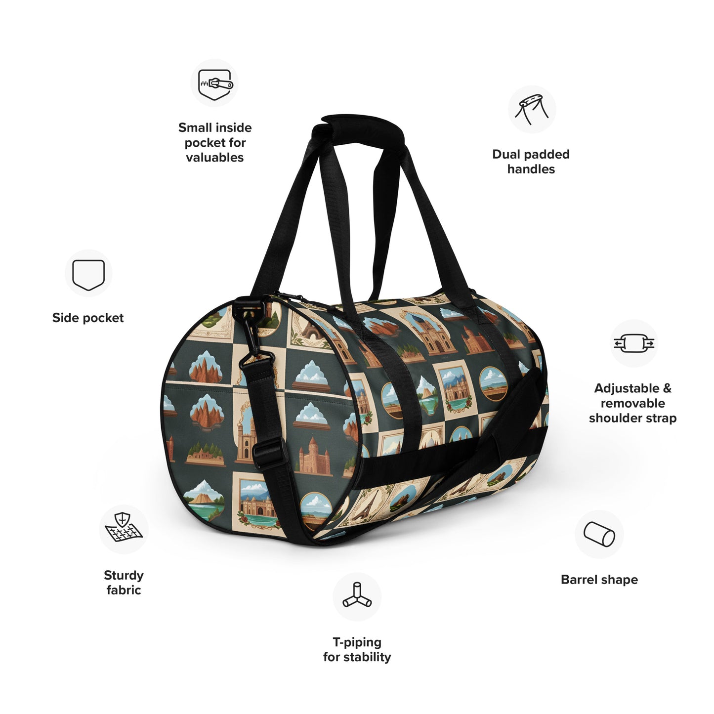 All-over print gym bag