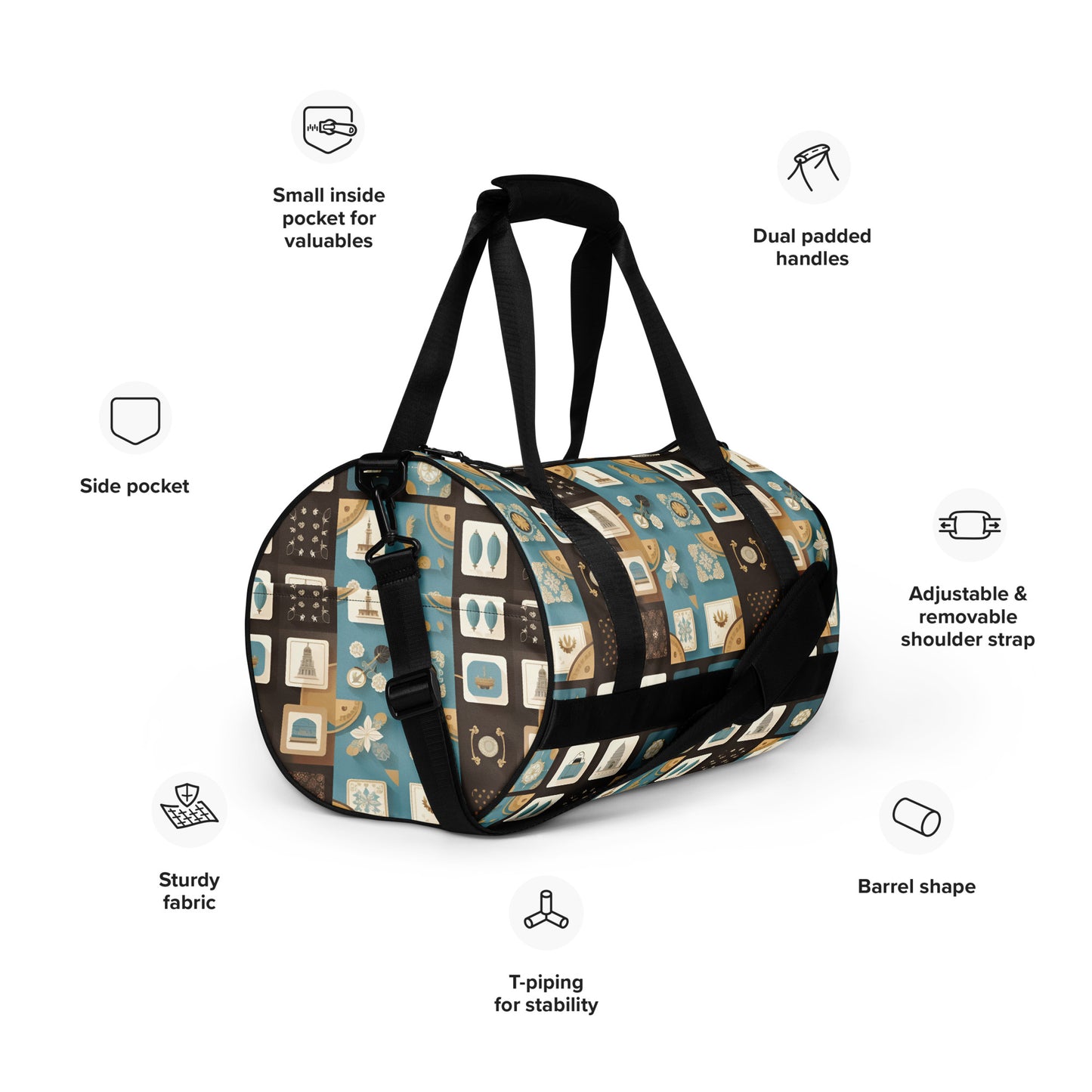 All-over print gym bag