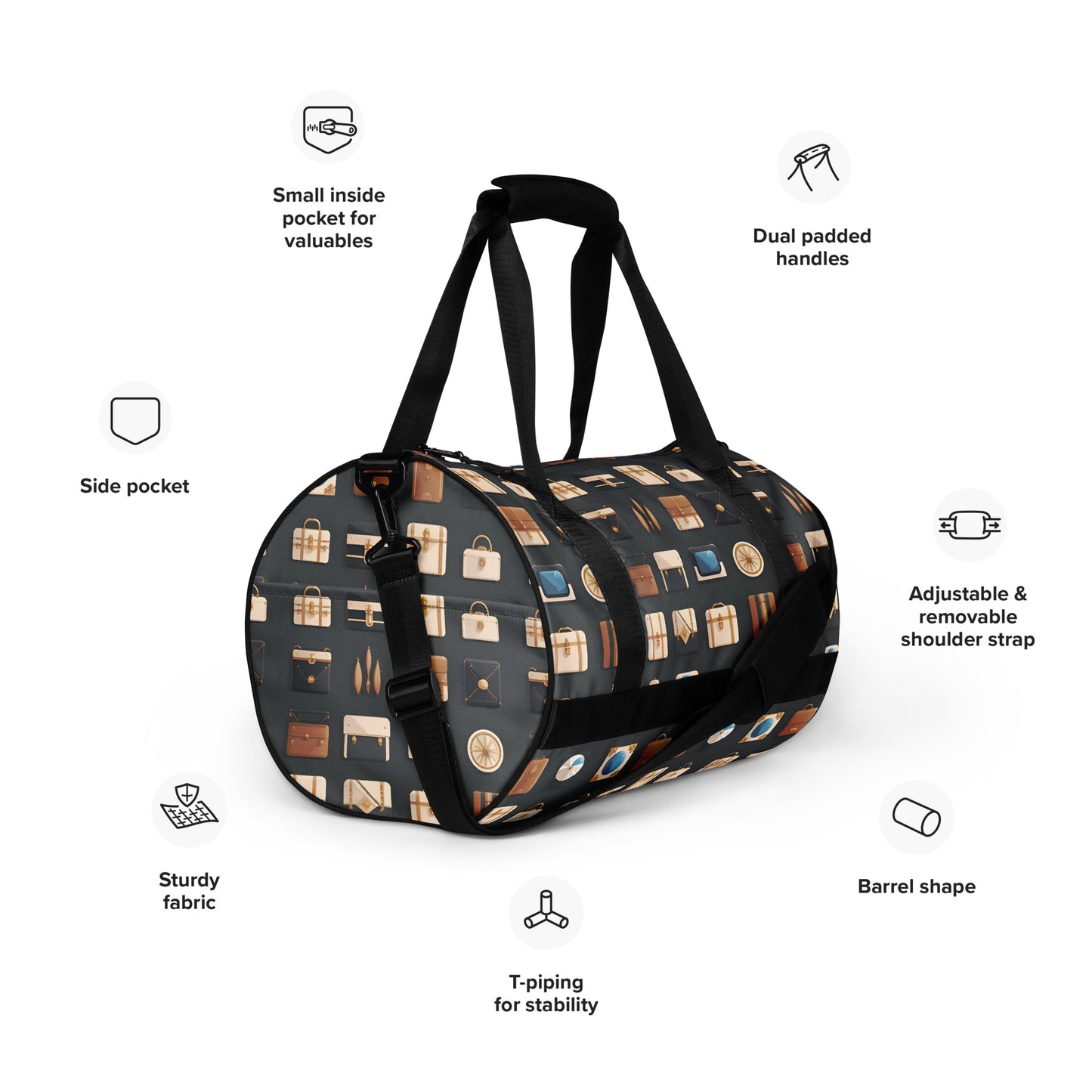 All-over print gym bag