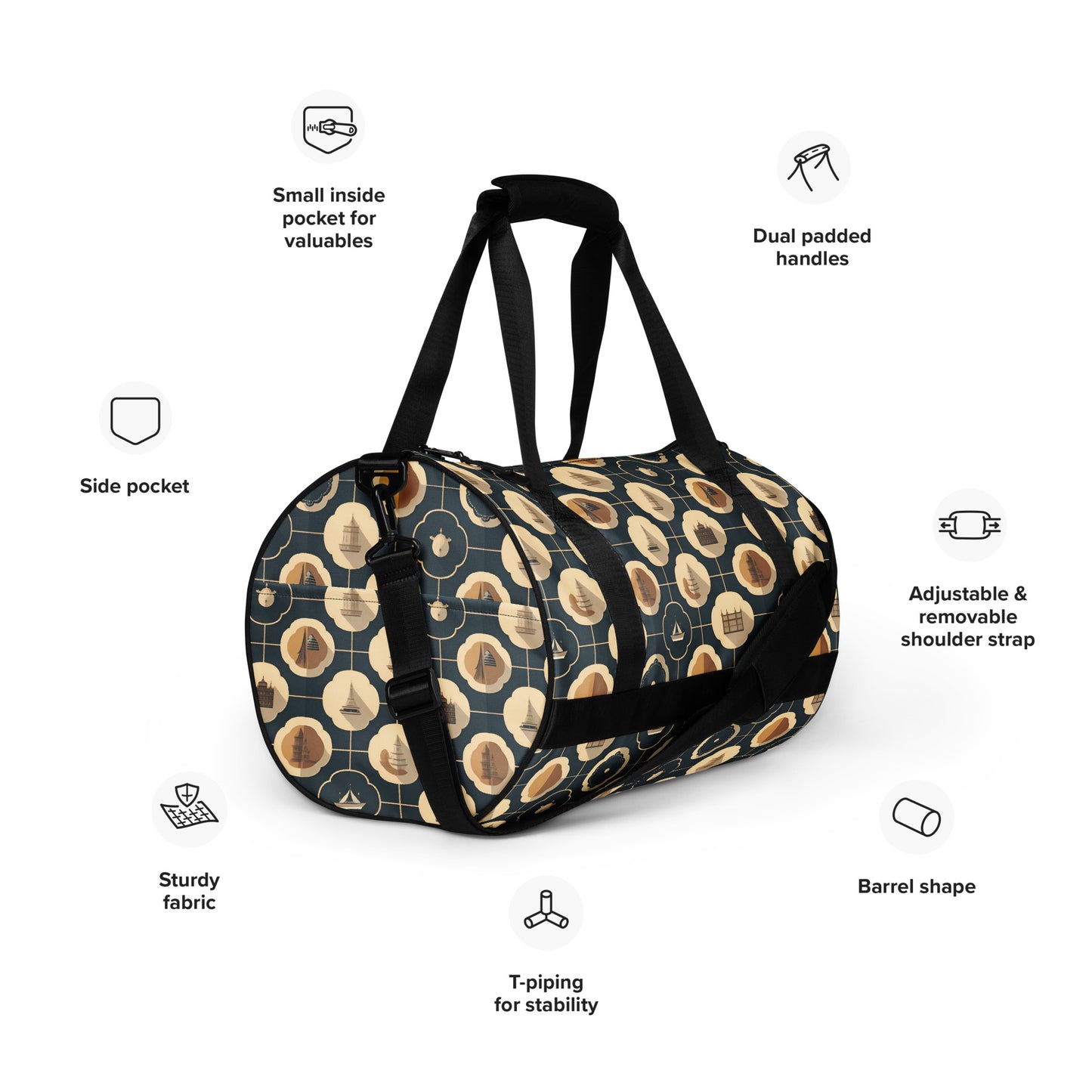 All-over print gym bag