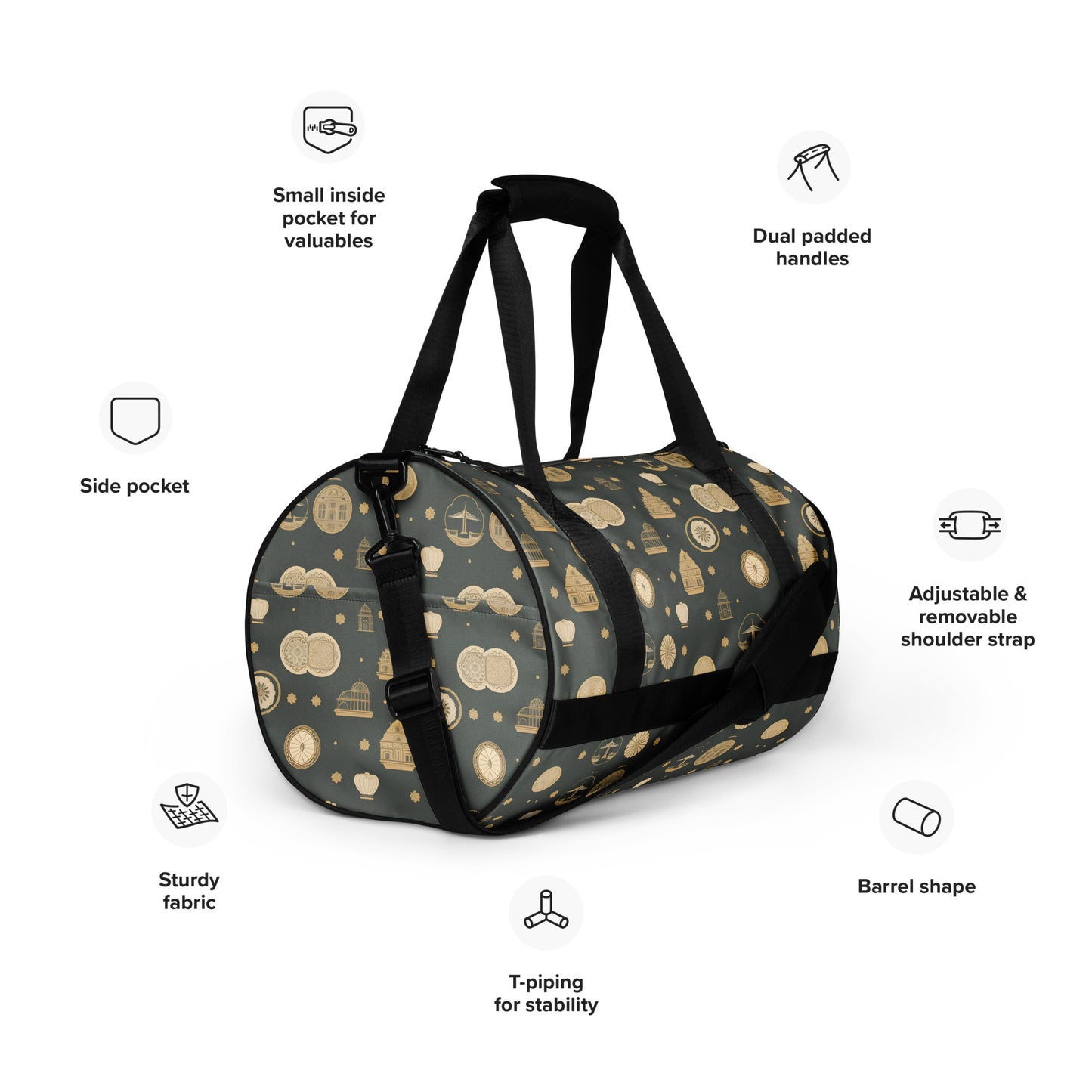 All-over print gym bag