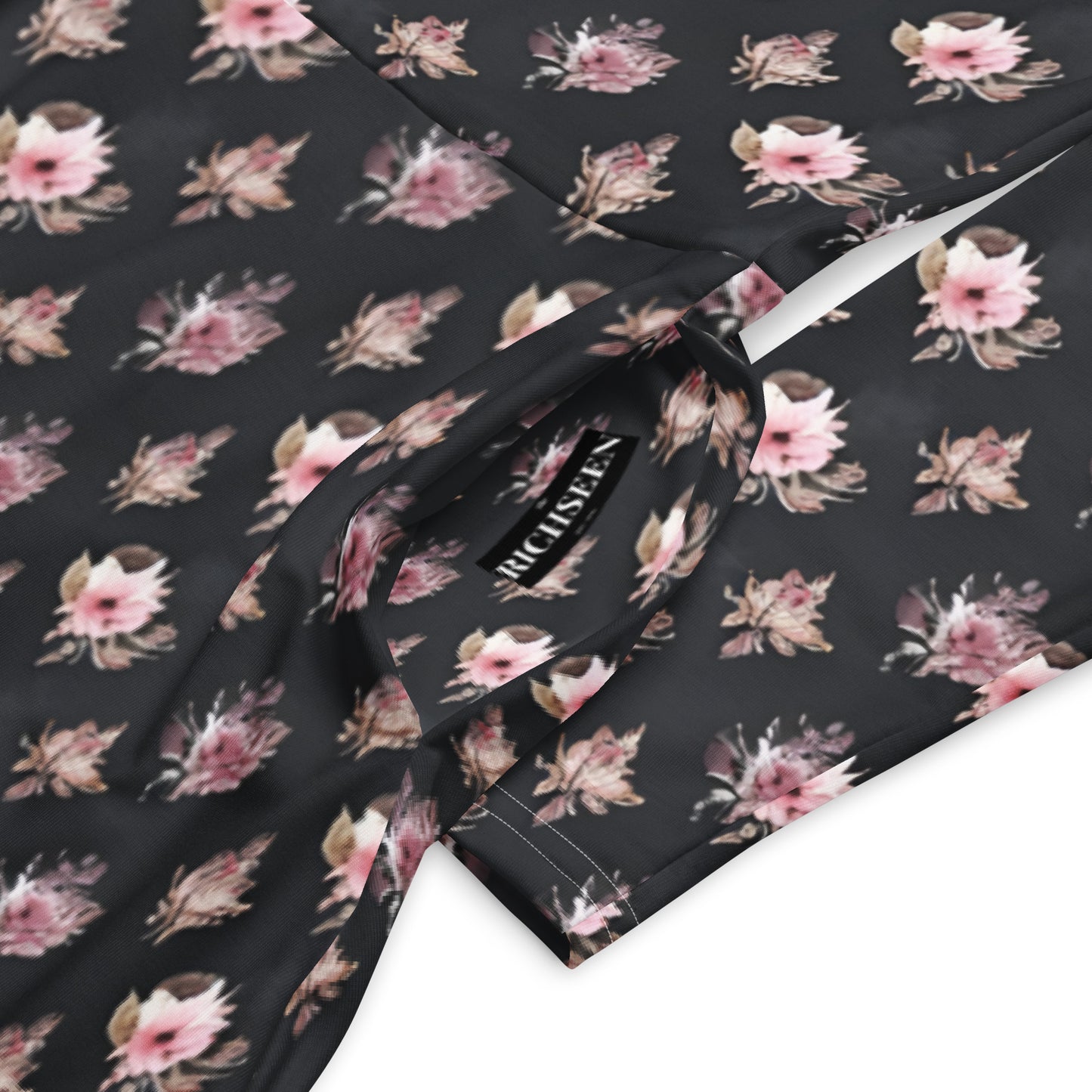 All-over print long sleeve midi dress